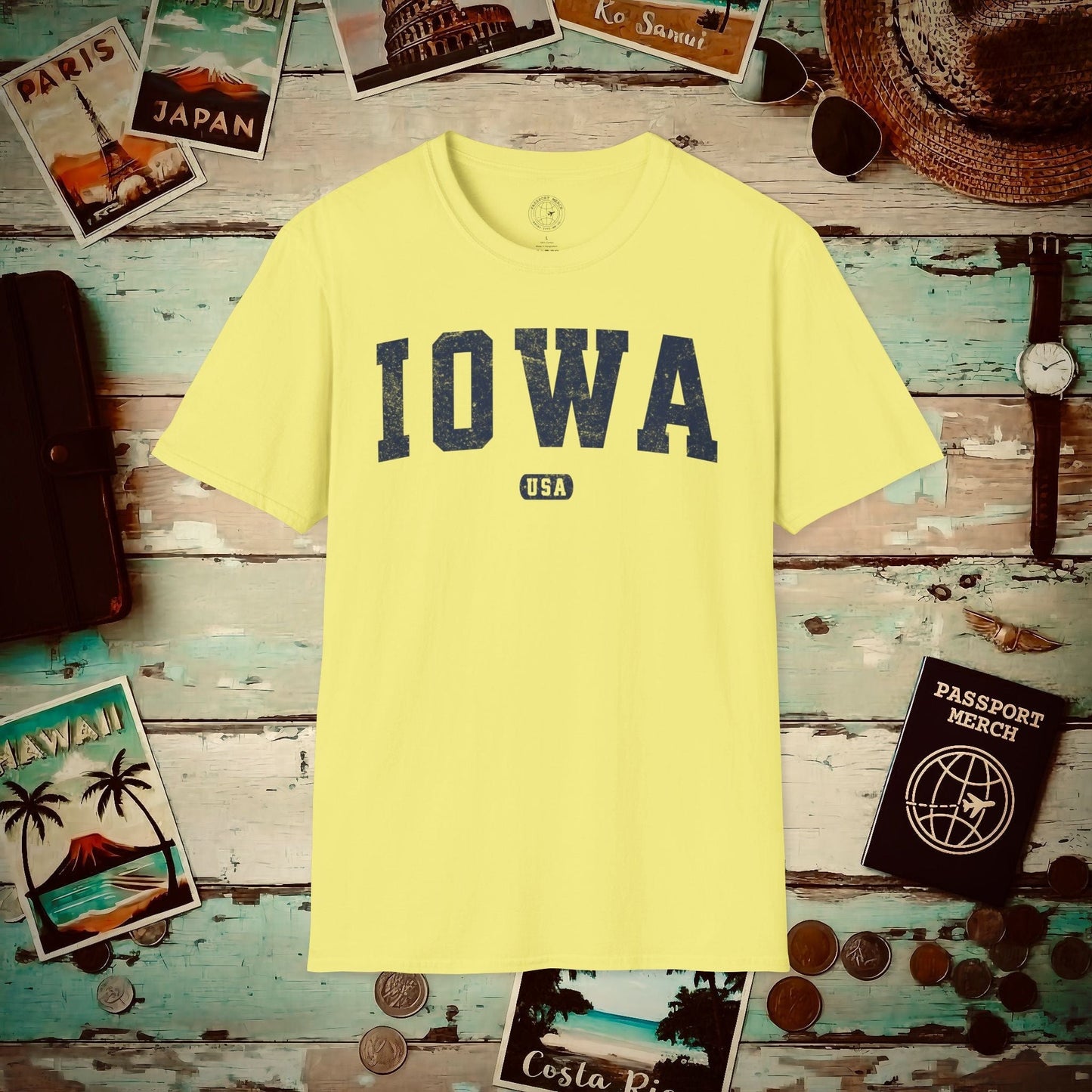 Classic Athletic, Iowa (50 States Edition) T-Shirt Cornsilk / S