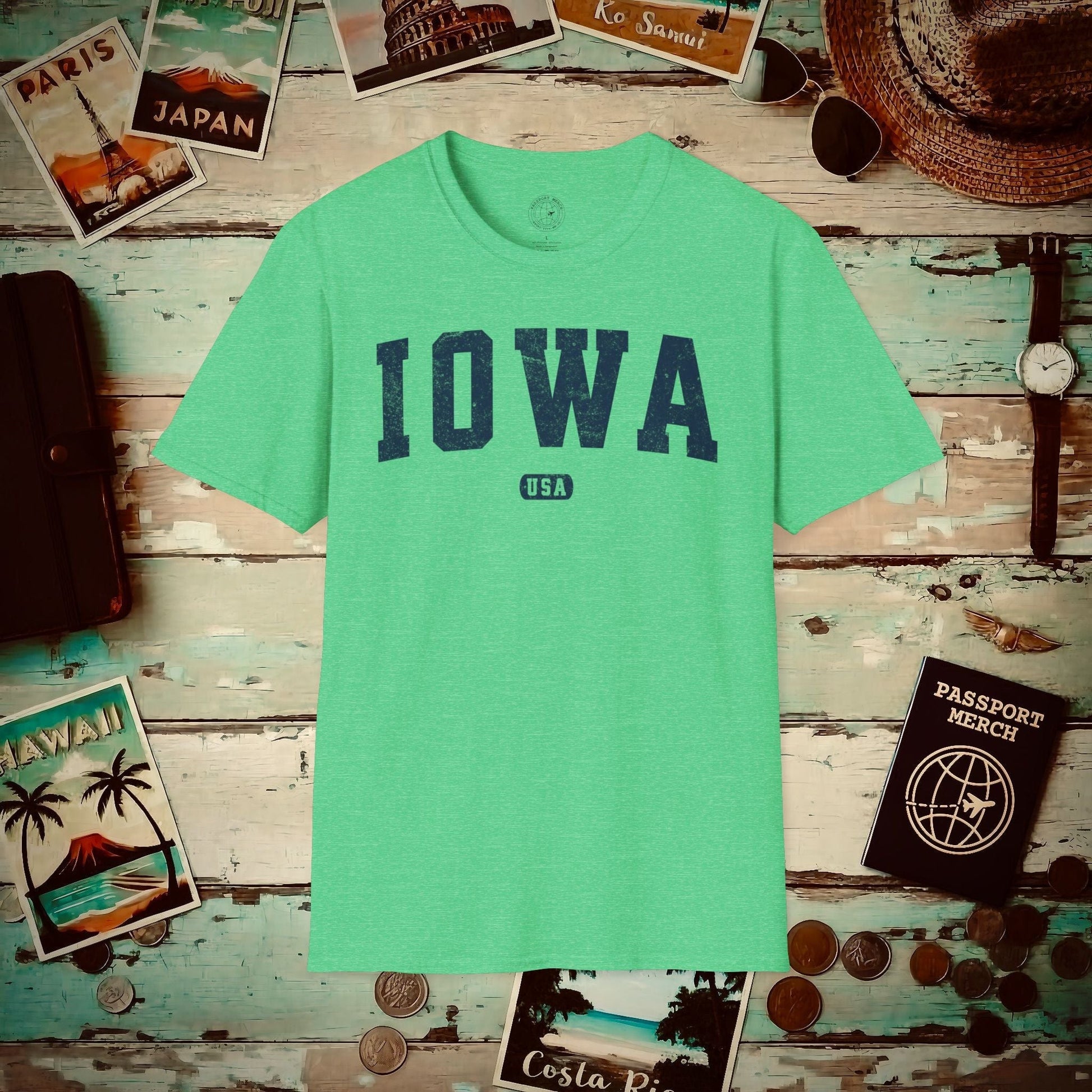 Classic Athletic, Iowa (50 States Edition) T-Shirt Heather Irish Green / S