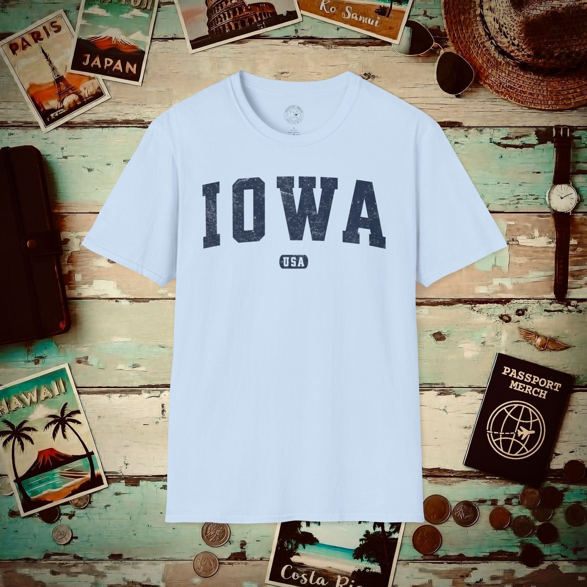 Classic Athletic, Iowa (50 States Edition) T-Shirt Light Blue / S
