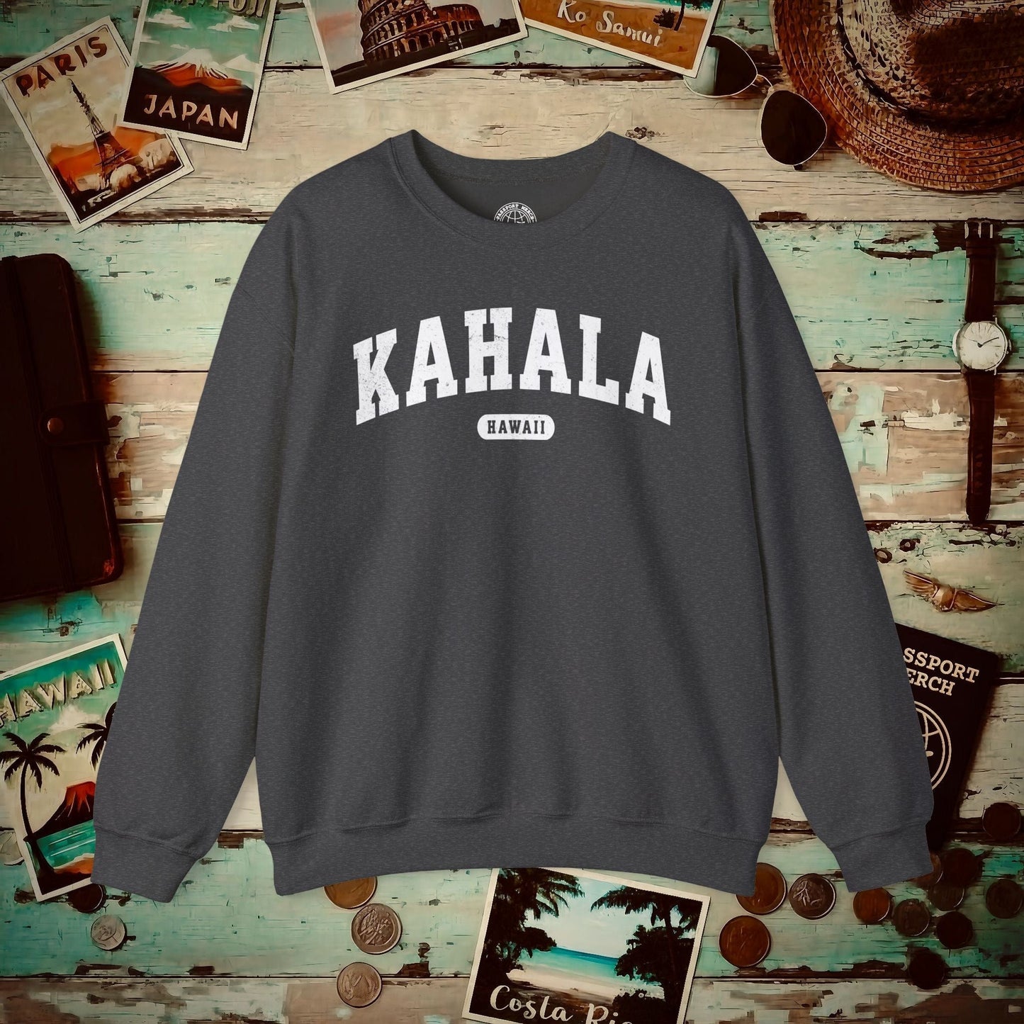 Classic Athletic, Kahala, Hawaii (Fan Service) Crewneck Dark Heather / S