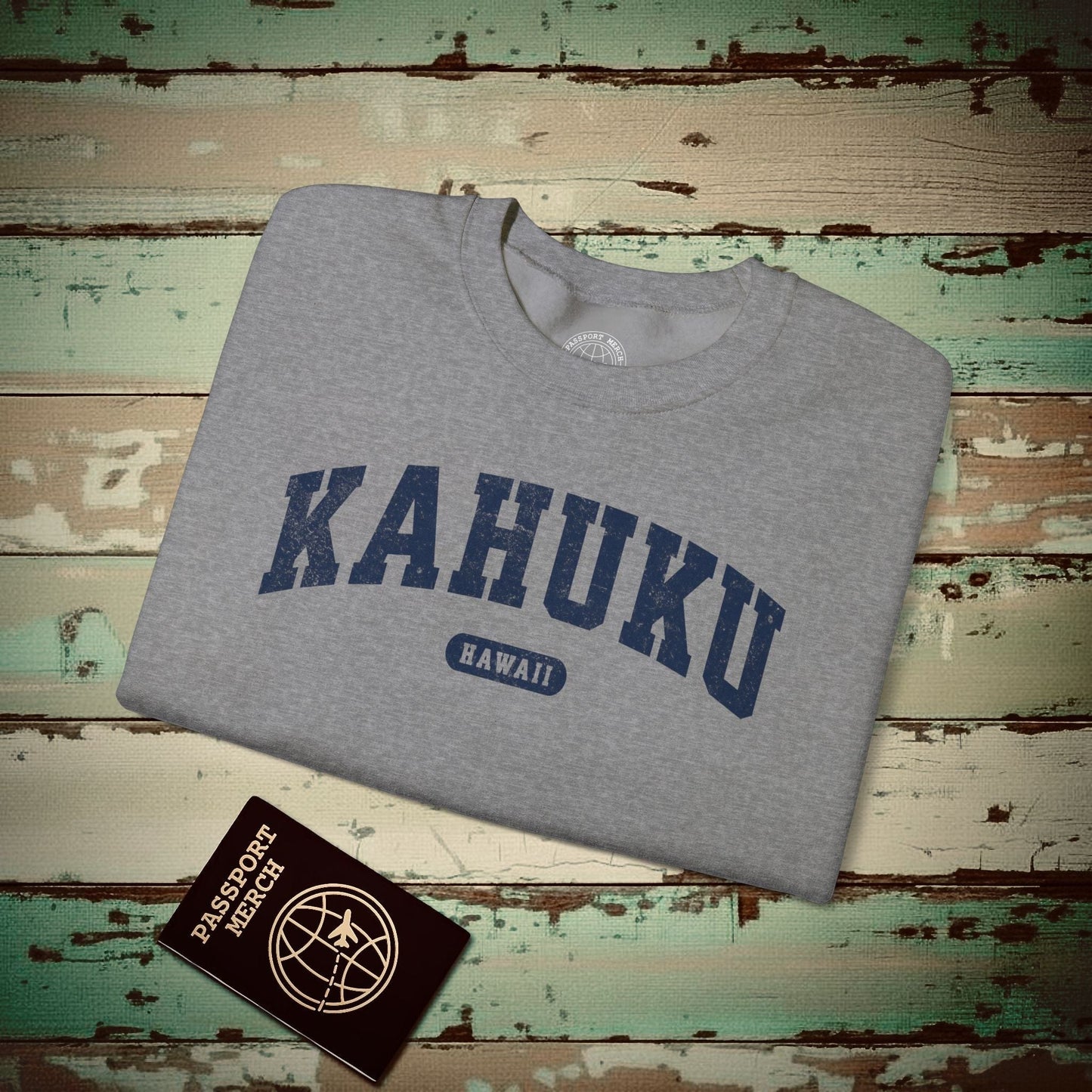 Classic Athletic, Kahuku, Hawaii (Fan Service) Crewneck Graphite Heather / S