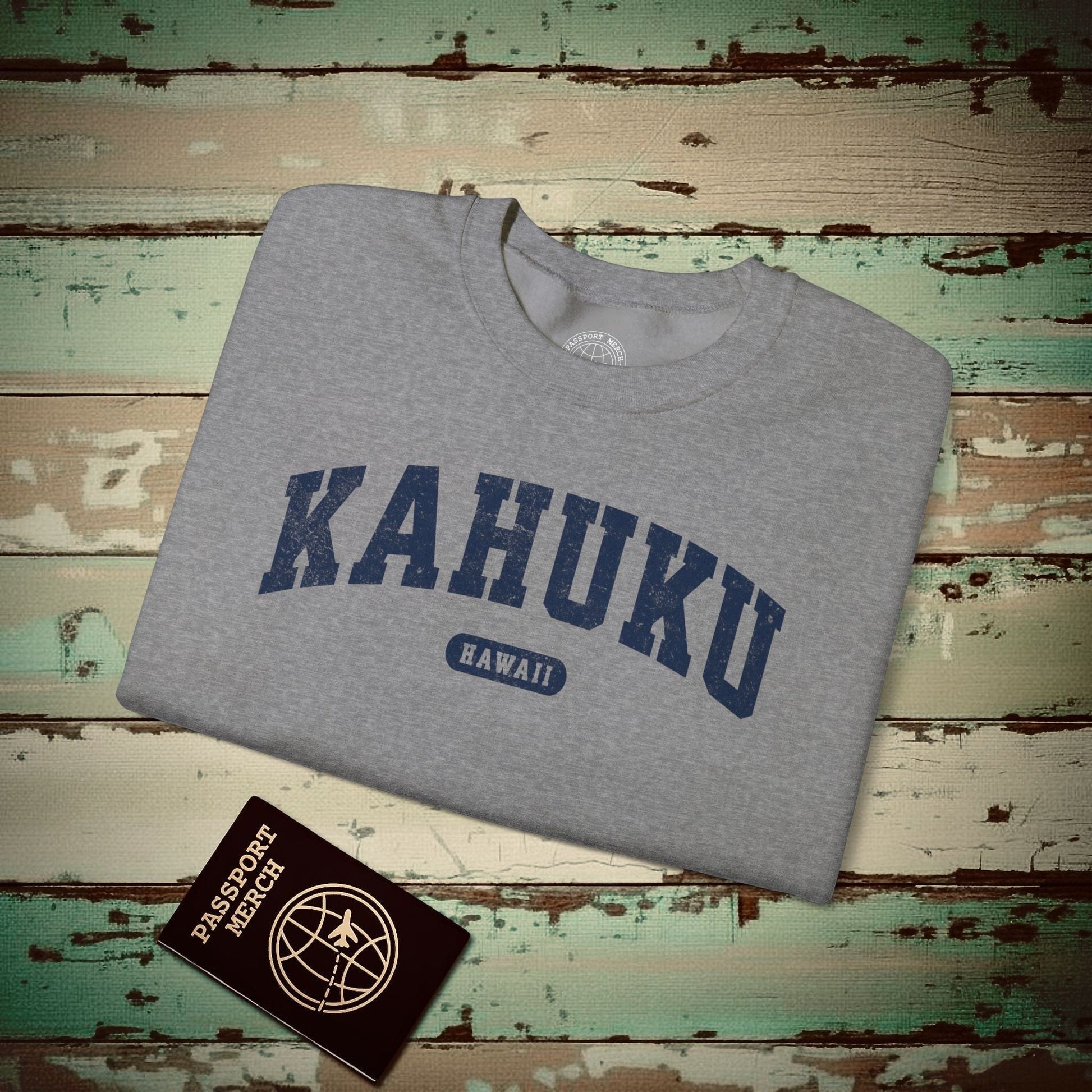 Classic Athletic, Kahuku, Hawaii (Fan Service) Crewneck Graphite Heather / S