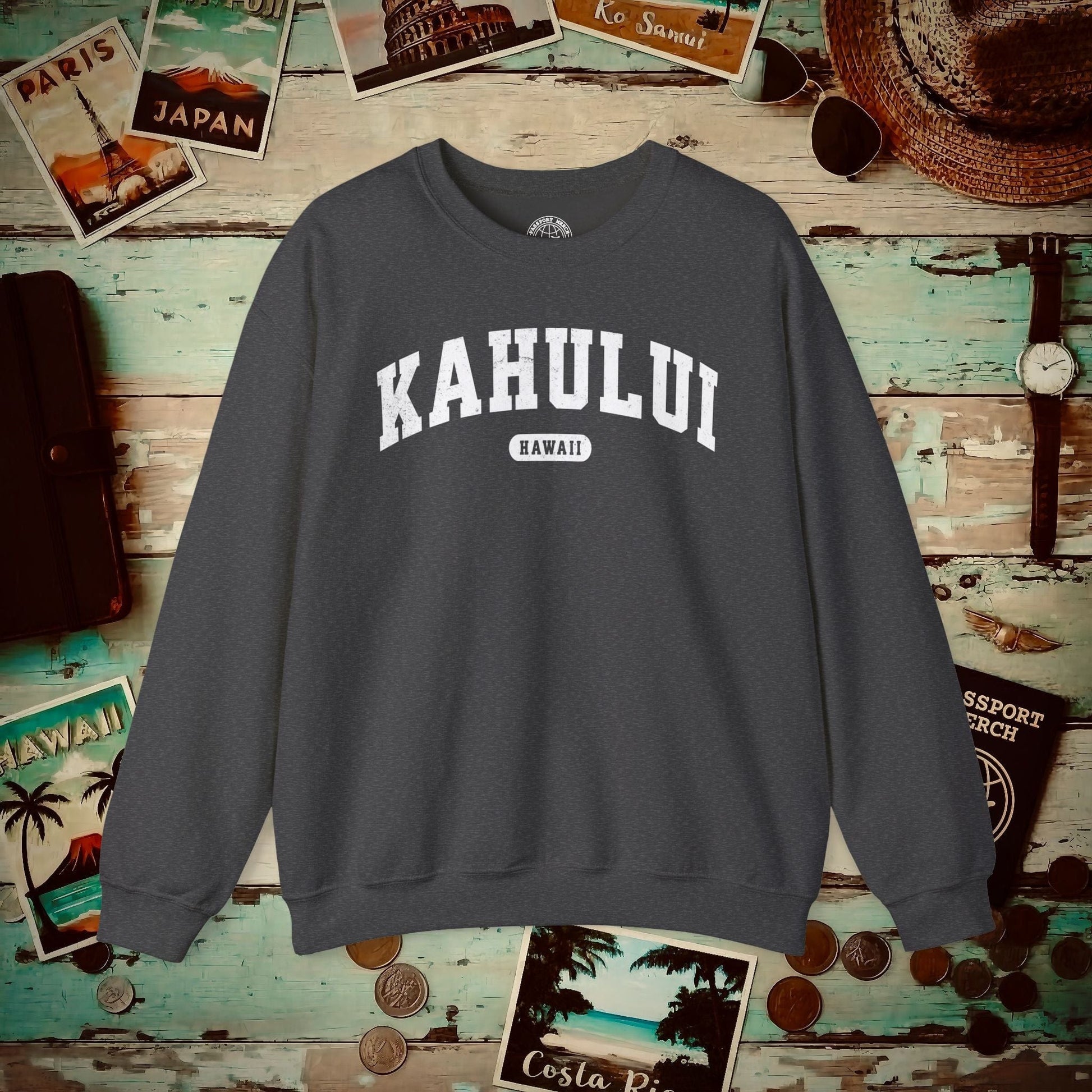 Classic Athletic, Kahului, Hawaii (Fan Service) Crewneck Dark Heather / S