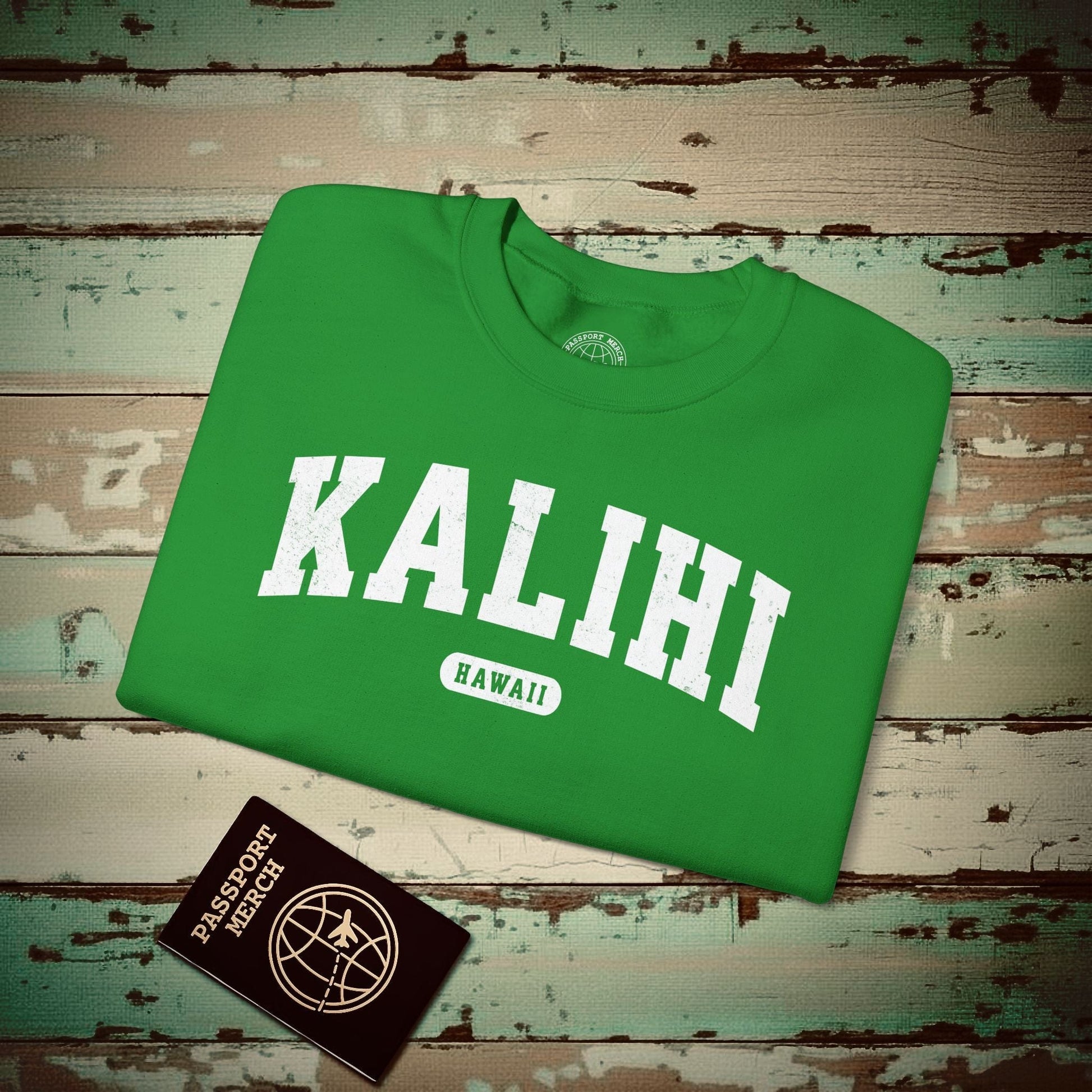 Classic Athletic, Kalihi, Hawaii (Fan Service) Crewneck Irish Green / S