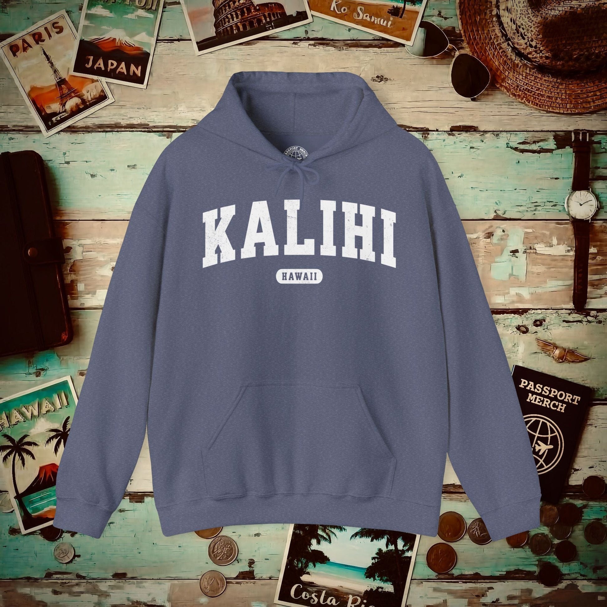 Classic Athletic, Kalihi, Hawaii (Fan Service) Hoodie Heather Navy / S