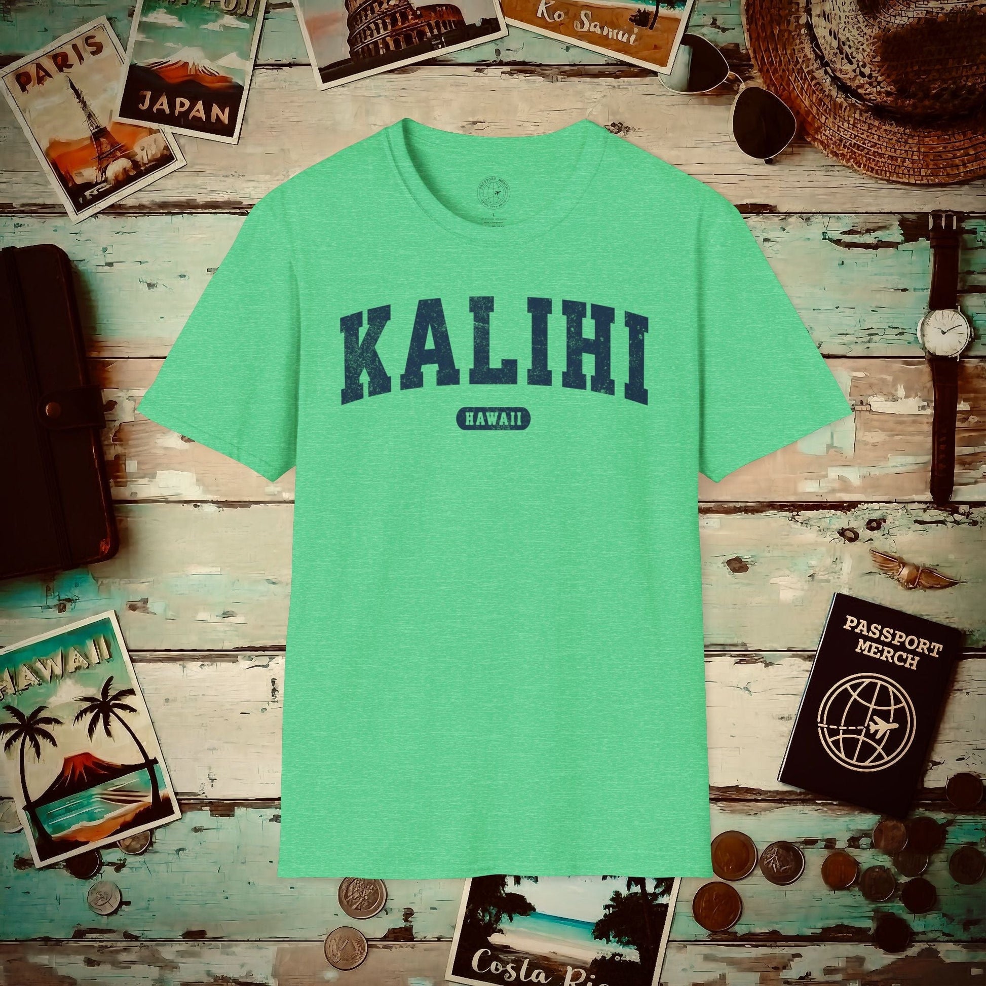 Classic Athletic, Kalihi, Hawaii (Fan Service) T-Shirt Heather Irish Green / S