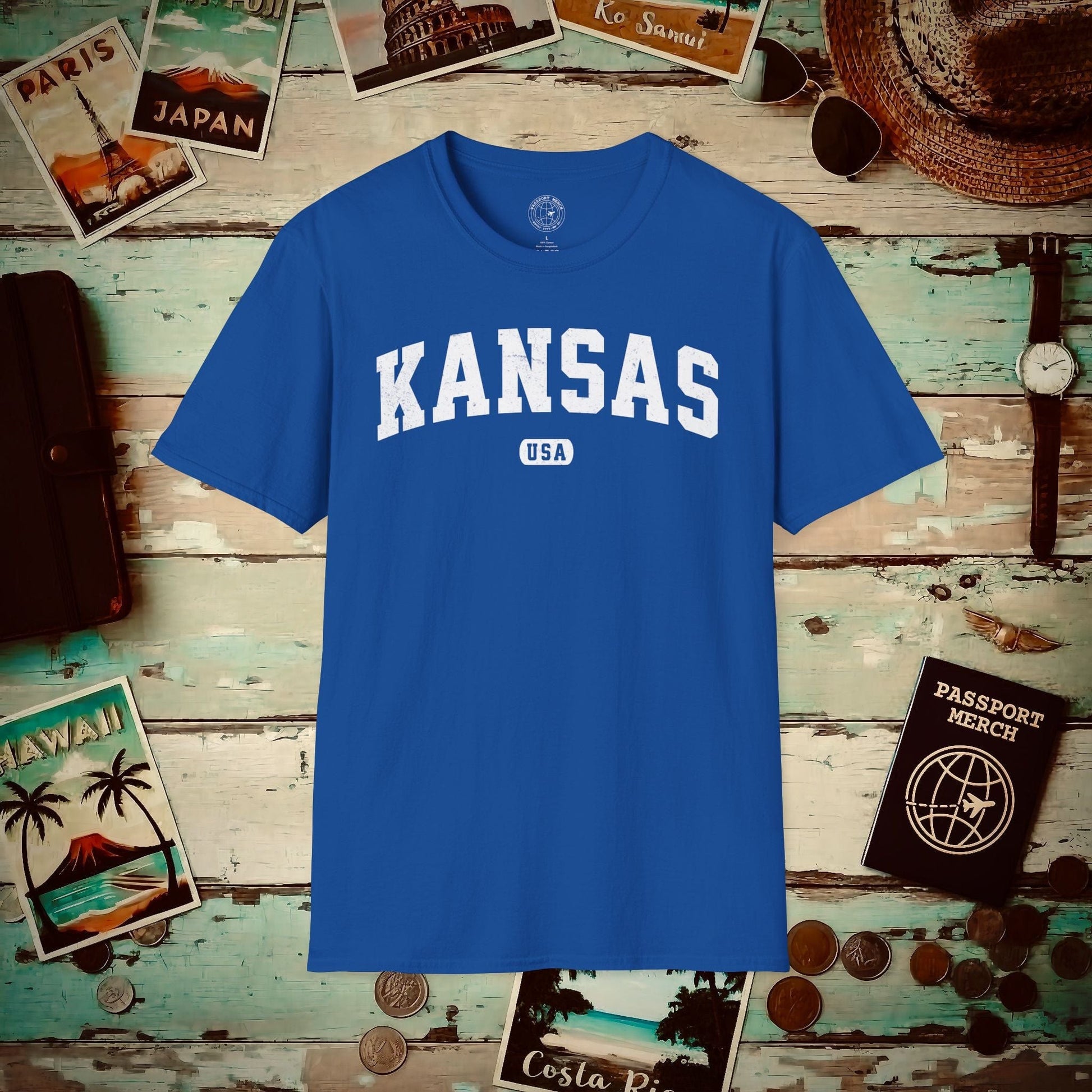 Classic Athletic, Kansas (50 States Edition) T-Shirt Royal / S