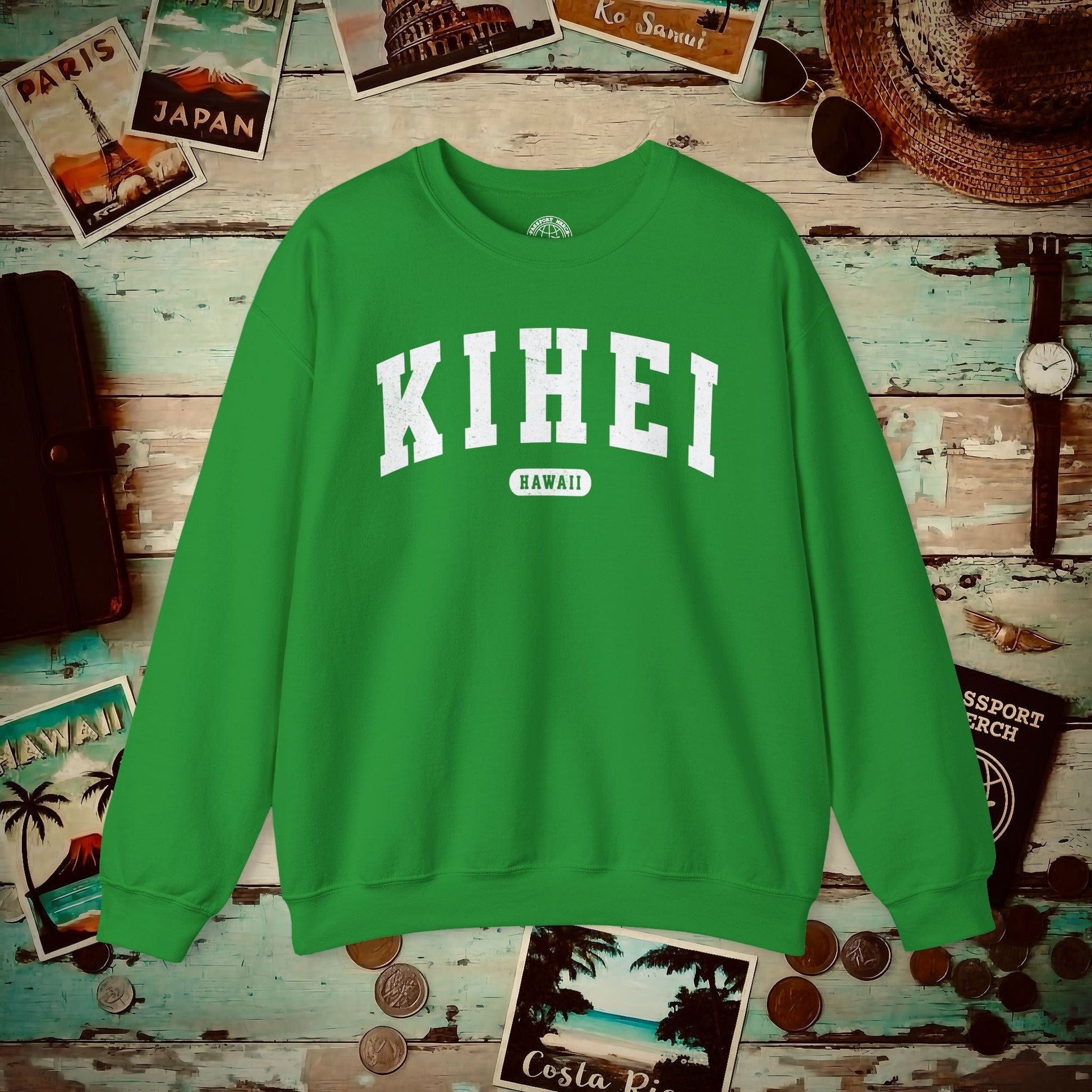 Classic Athletic, Kihei, Hawaii (Fan Service) Crewneck Irish Green / S