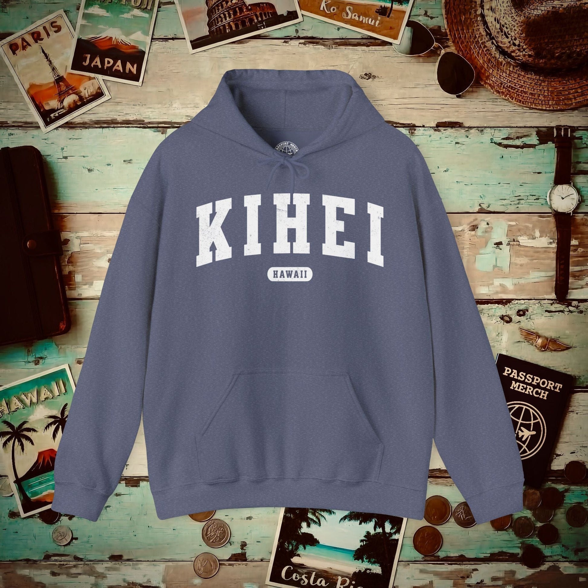 Classic Athletic, Kihei, Hawaii (Fan Service) Hoodie Heather Navy / S