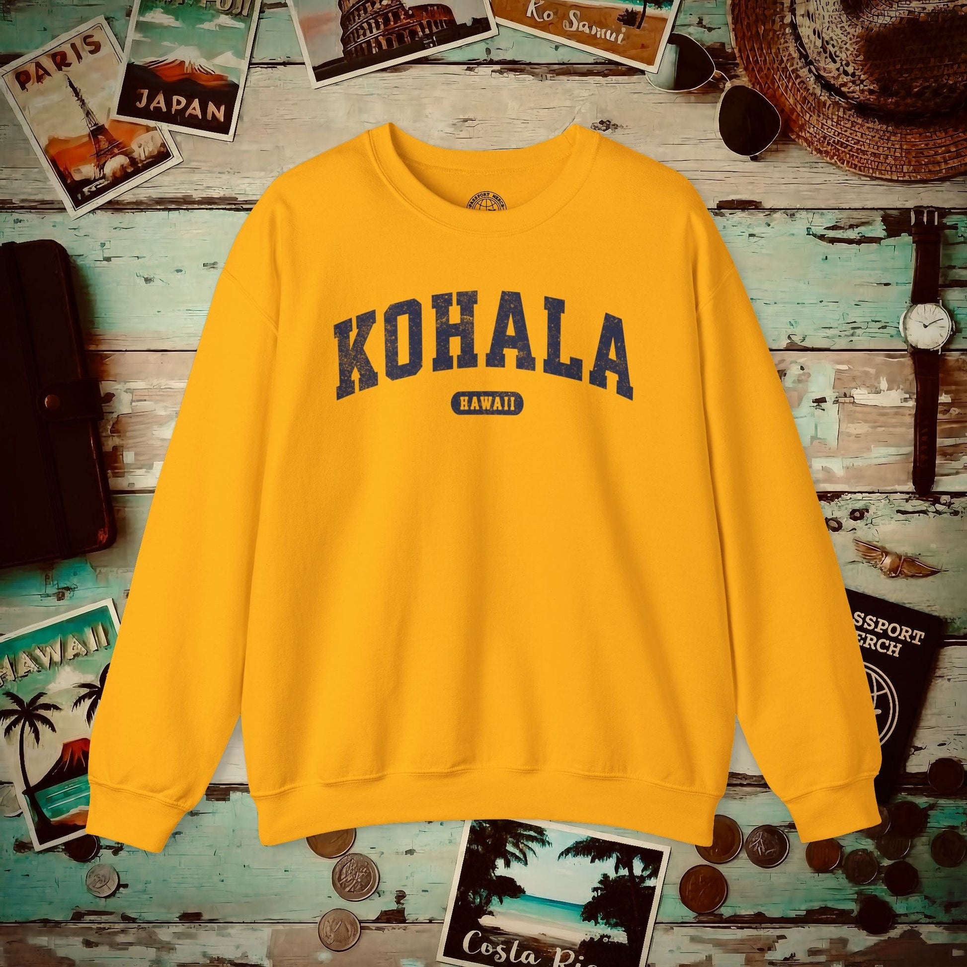 Classic Athletic, Kohala, Hawaii (Fan Service) Crewneck Gold / S