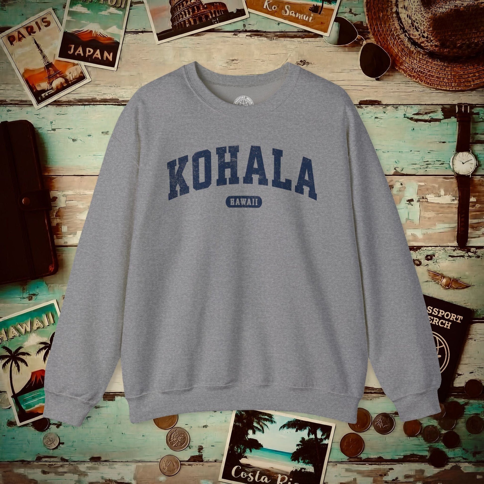 Classic Athletic, Kohala, Hawaii (Fan Service) Crewneck Graphite Heather / S