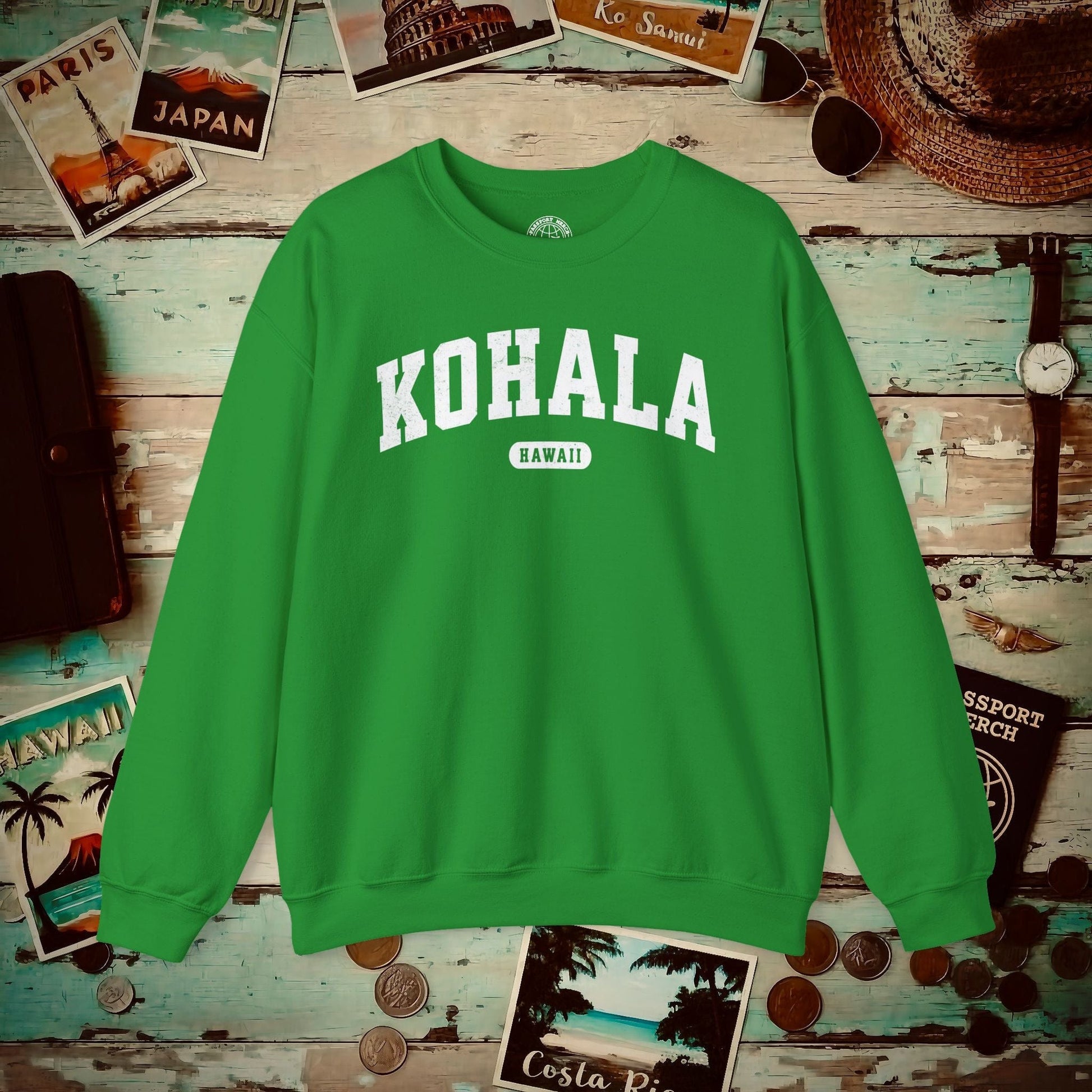 Classic Athletic, Kohala, Hawaii (Fan Service) Crewneck Irish Green / S