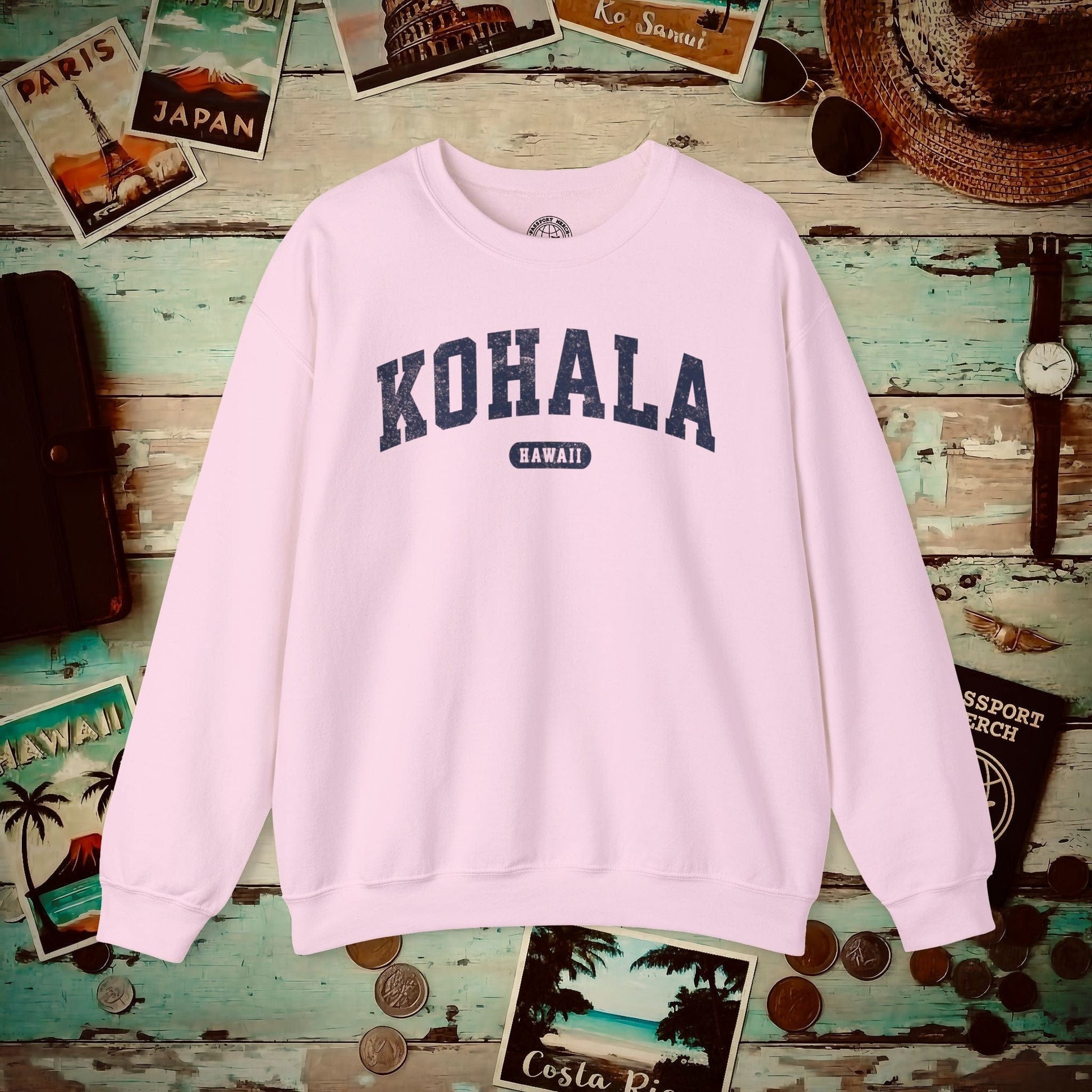 Classic Athletic, Kohala, Hawaii (Fan Service) Crewneck Light Pink / S