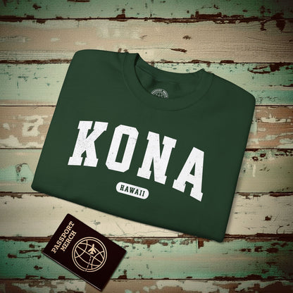 Classic Athletic, Kona, Hawaii (Fan Service) Crewneck Forest Green / S