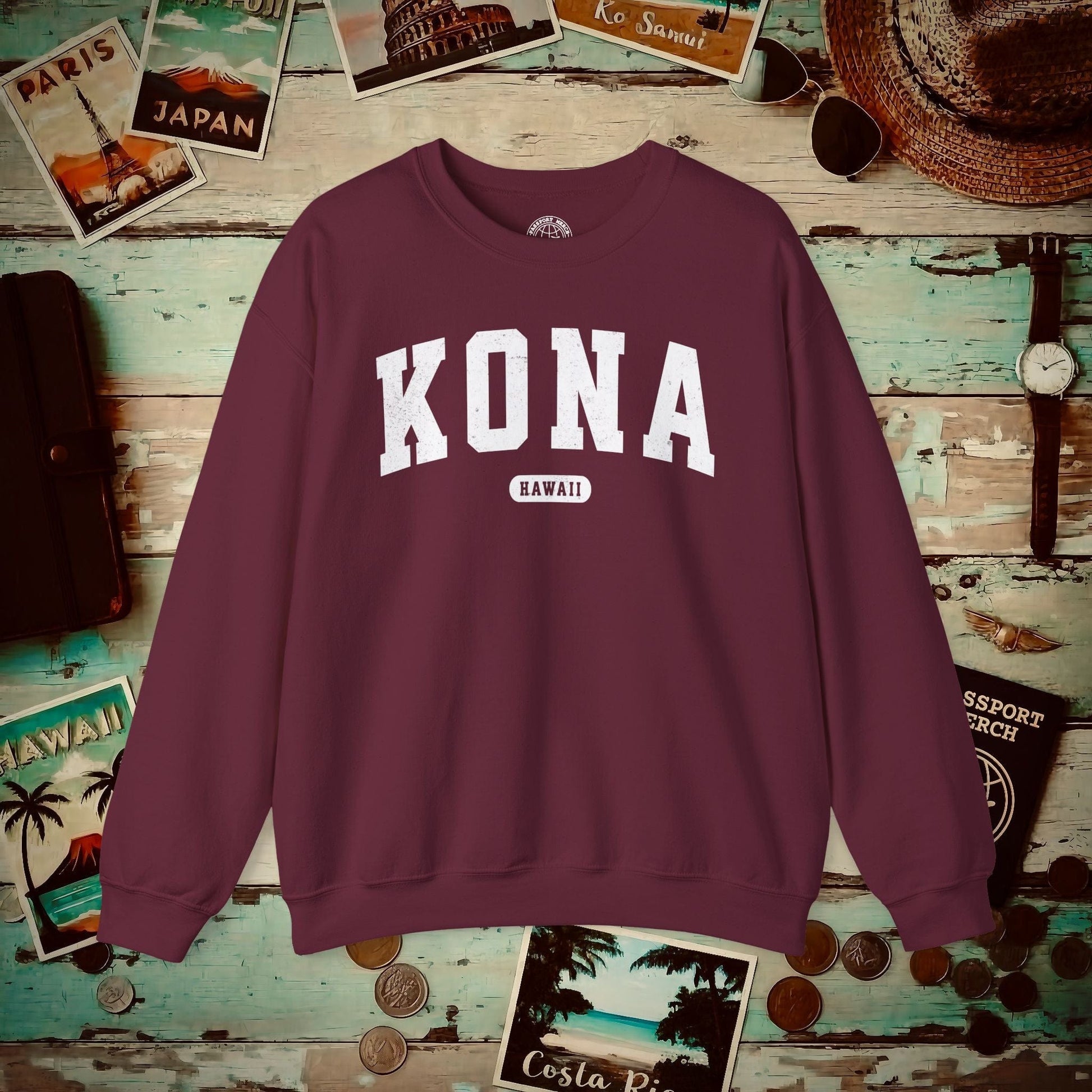 Classic Athletic, Kona, Hawaii (Fan Service) Crewneck Maroon / S