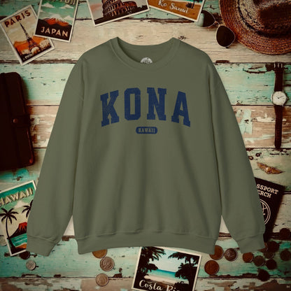Classic Athletic, Kona, Hawaii (Fan Service) Crewneck Military Green / S