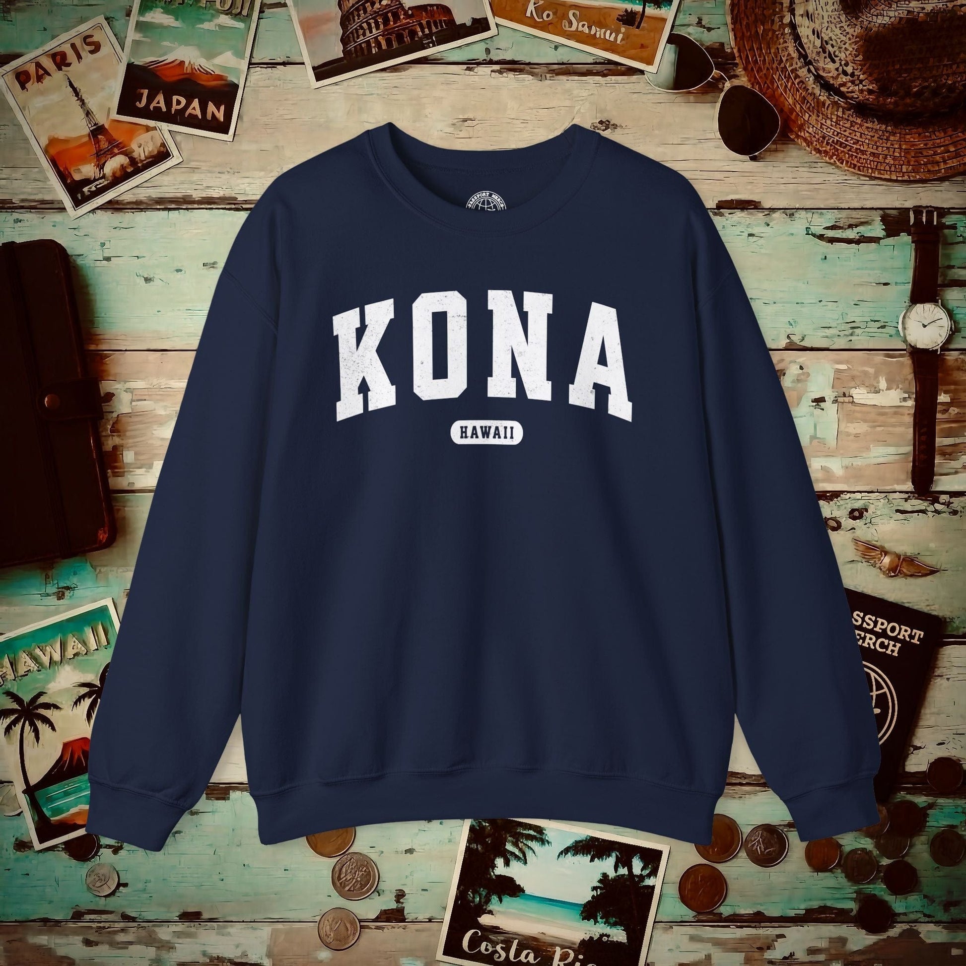 Classic Athletic, Kona, Hawaii (Fan Service) Crewneck Navy / S