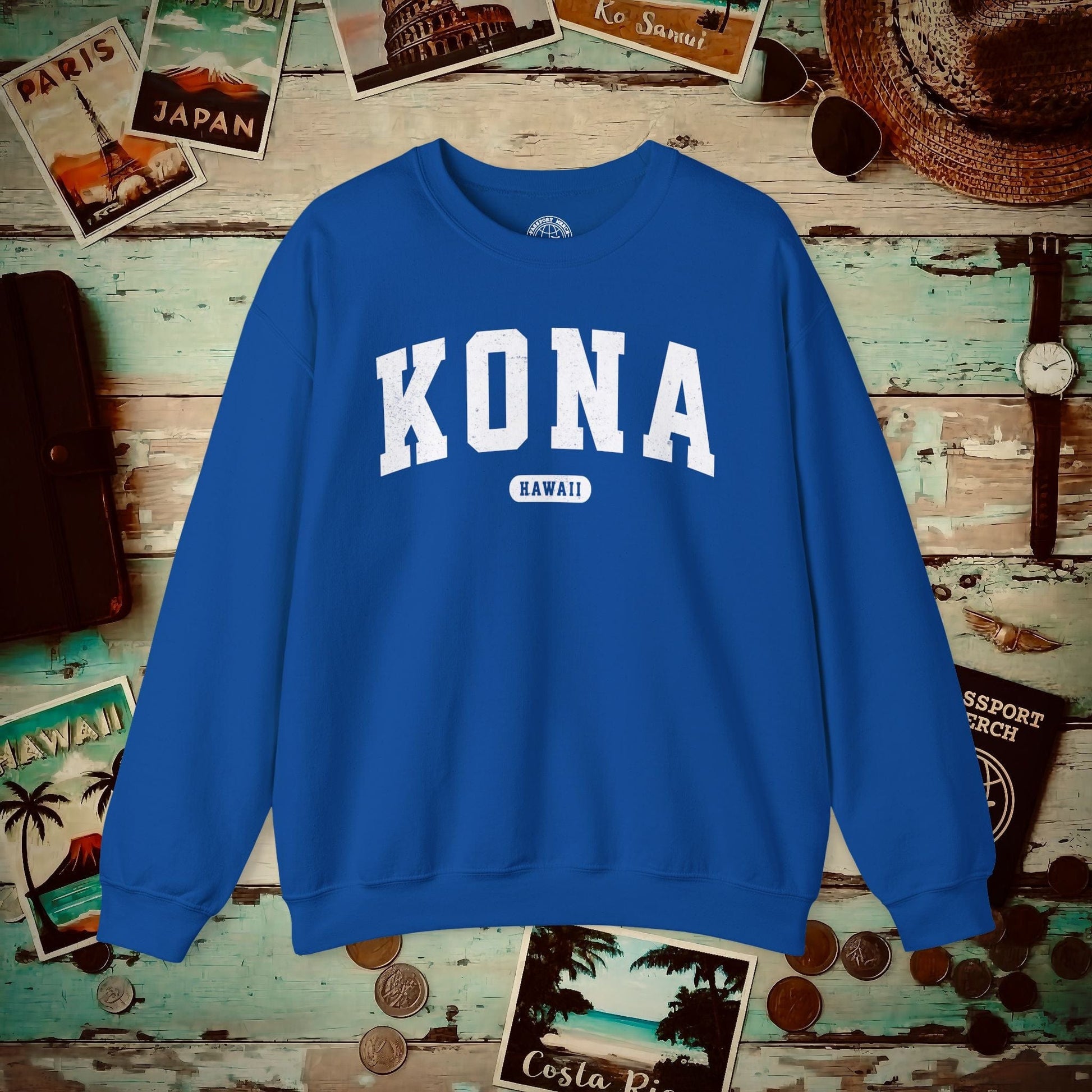 Classic Athletic, Kona, Hawaii (Fan Service) Crewneck Royal / S