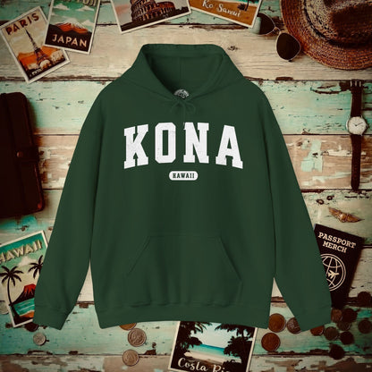 Classic Athletic, Kona, Hawaii (Fan Service) Hoodie Forest Green / S