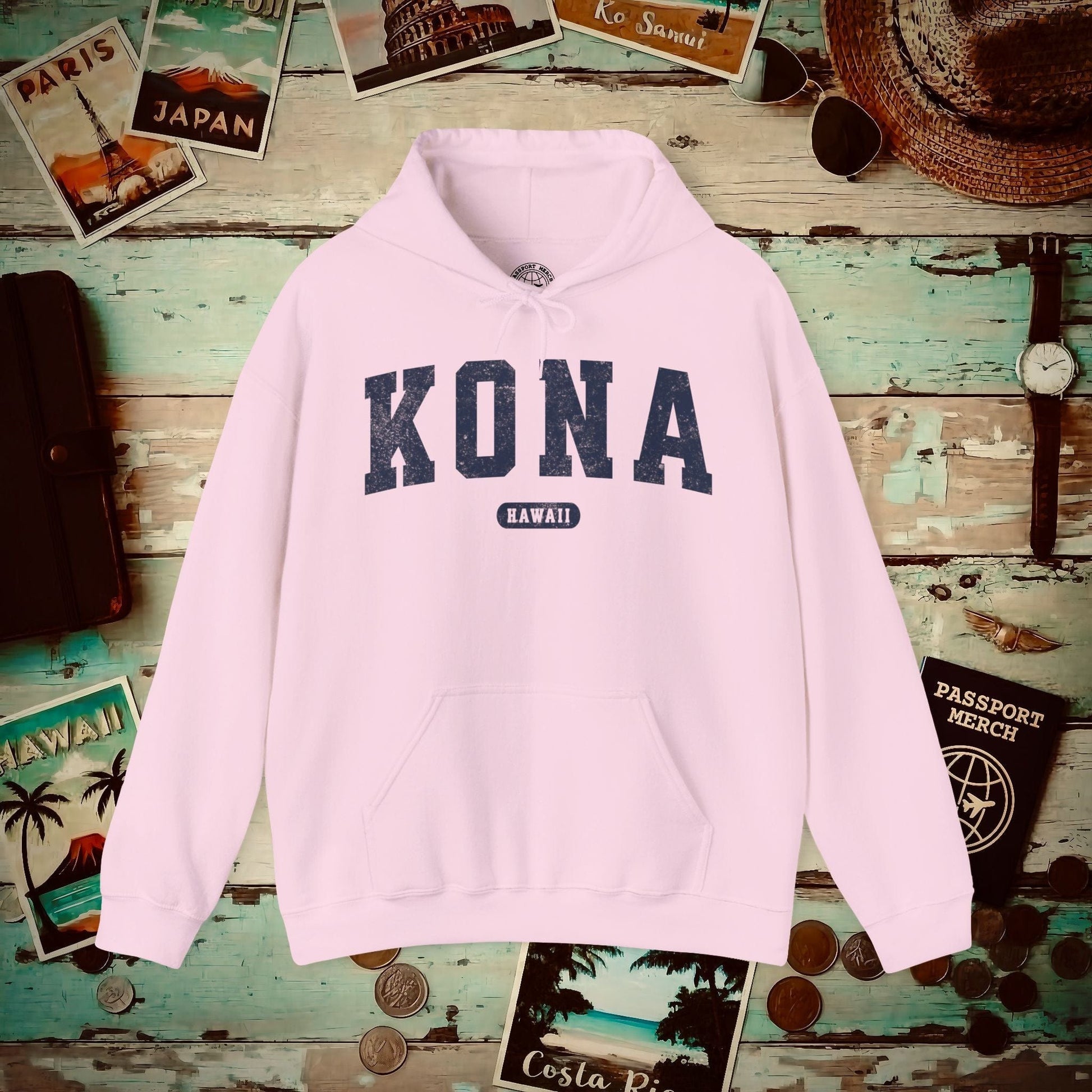 Classic Athletic, Kona, Hawaii (Fan Service) Hoodie Light Pink / S