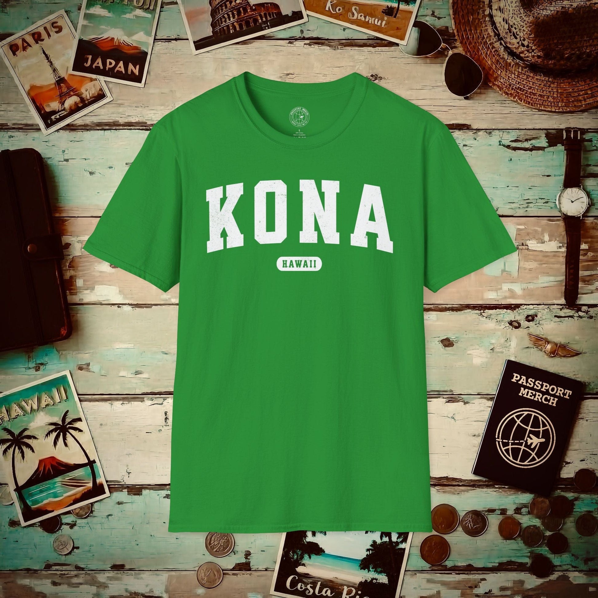 Classic Athletic, Kona, Hawaii (Fan Service) T-Shirt Irish Green / S