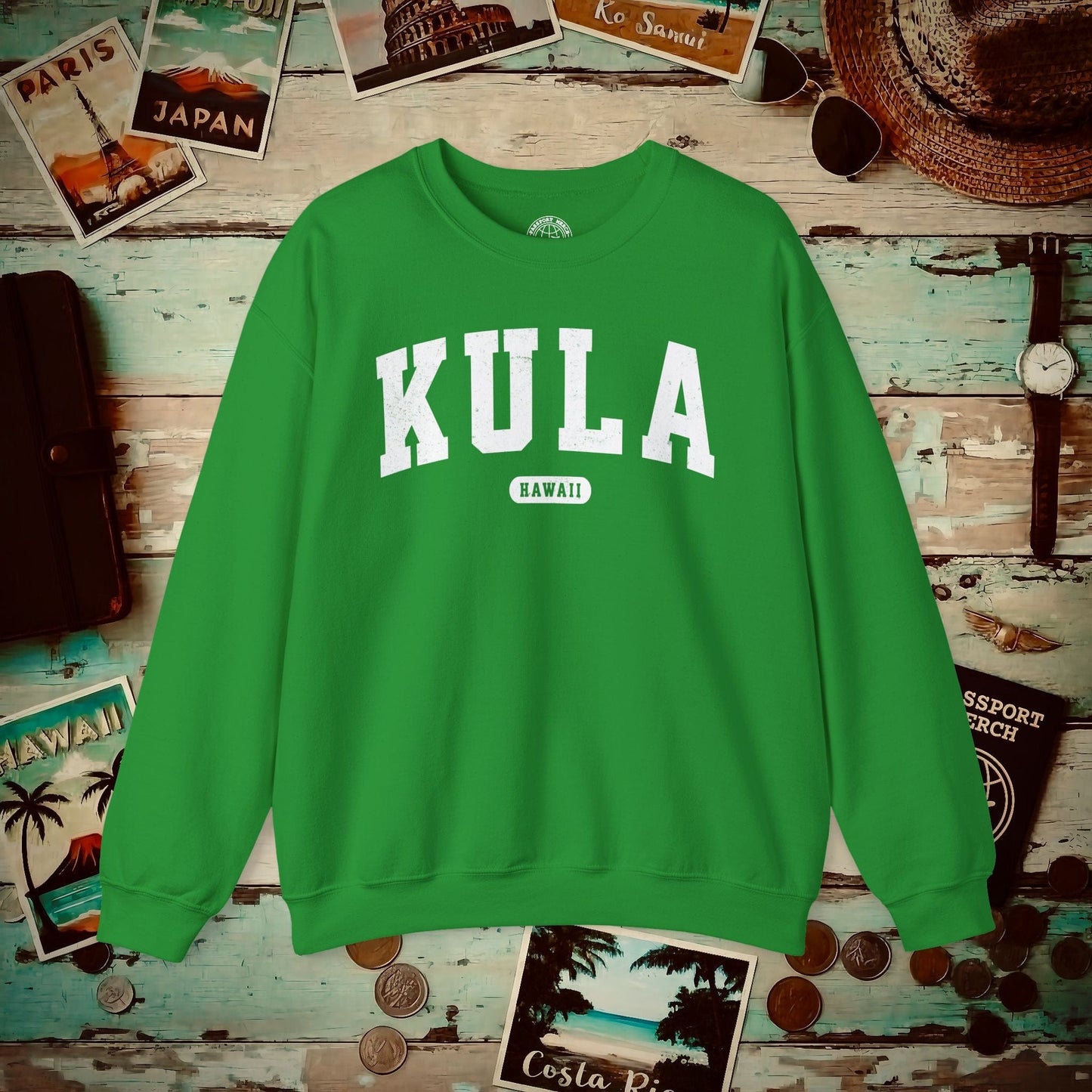 Classic Athletic, Kula, Hawaii (Fan Service) Crewneck Irish Green / S
