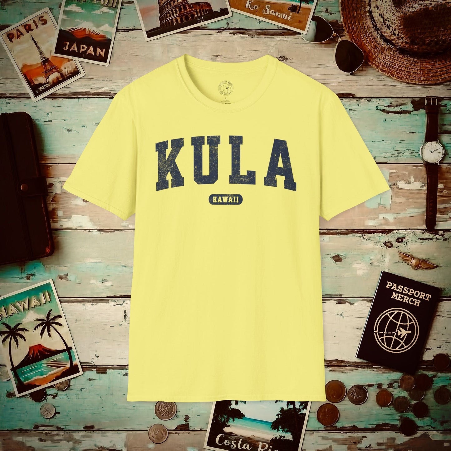 Classic Athletic, Kula, Hawaii (Fan Service) T-Shirt Cornsilk / S