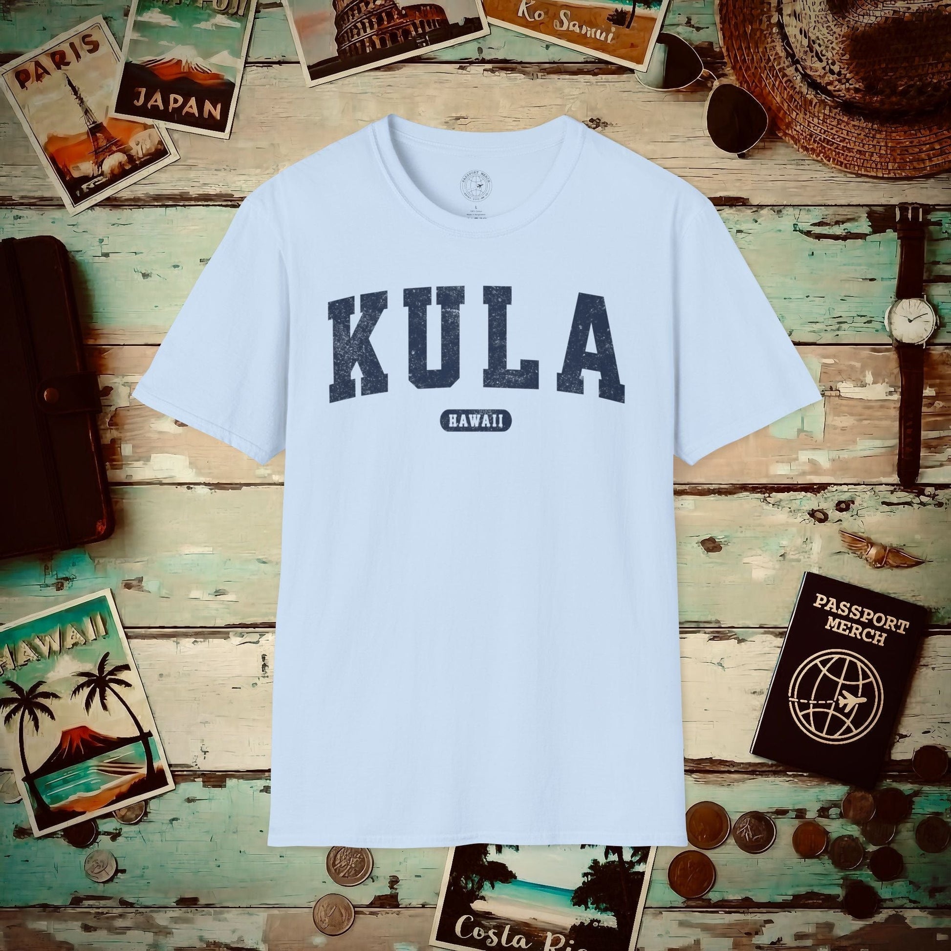 Classic Athletic, Kula, Hawaii (Fan Service) T-Shirt Light Blue / S