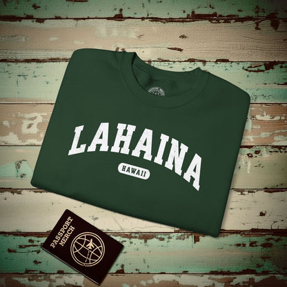 Classic Athletic, Lahaina, Hawaii (Fan Service) Crewneck Forest Green / S