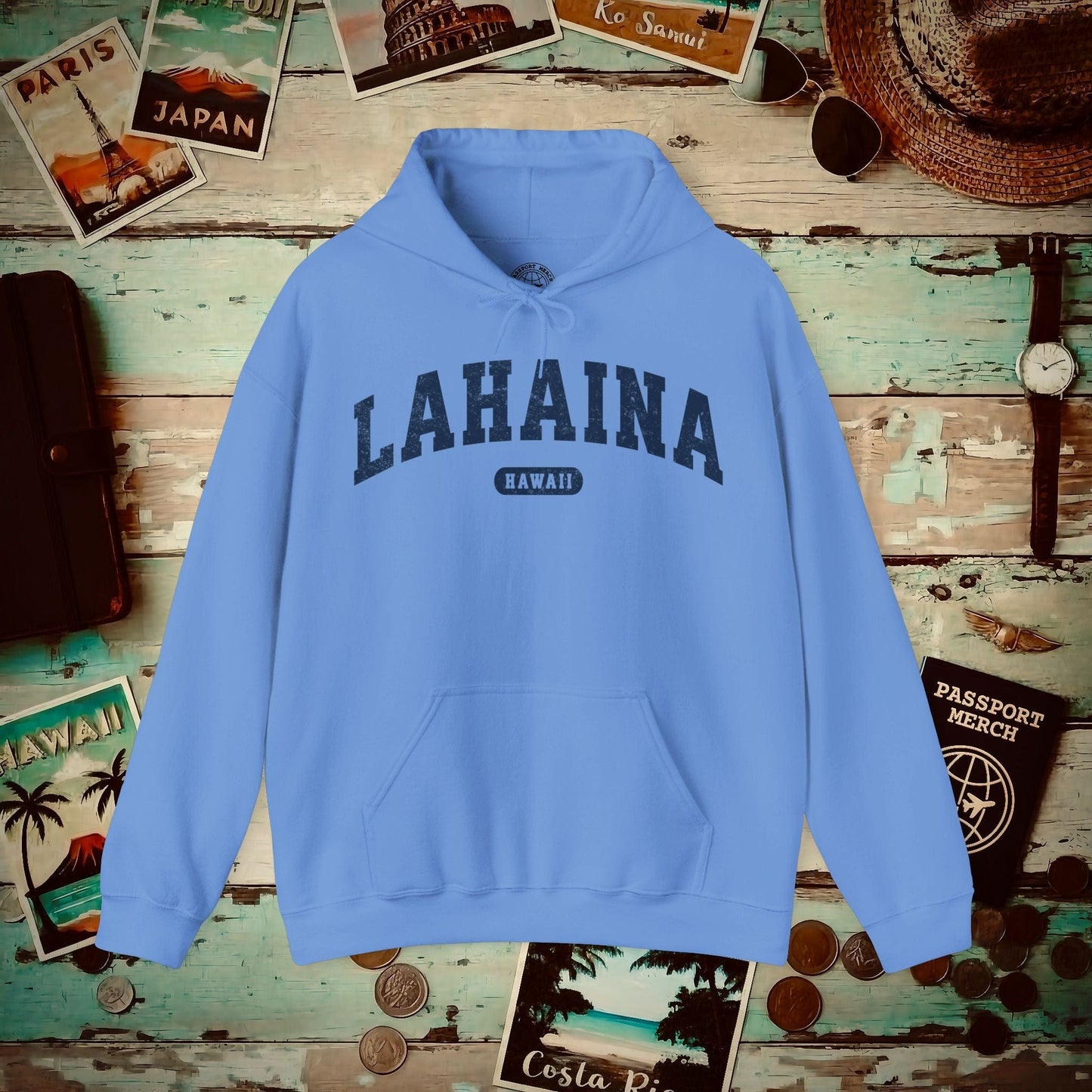 Classic Athletic, Lahaina, Hawaii (Fan Service) Hoodie Carolina Blue / S