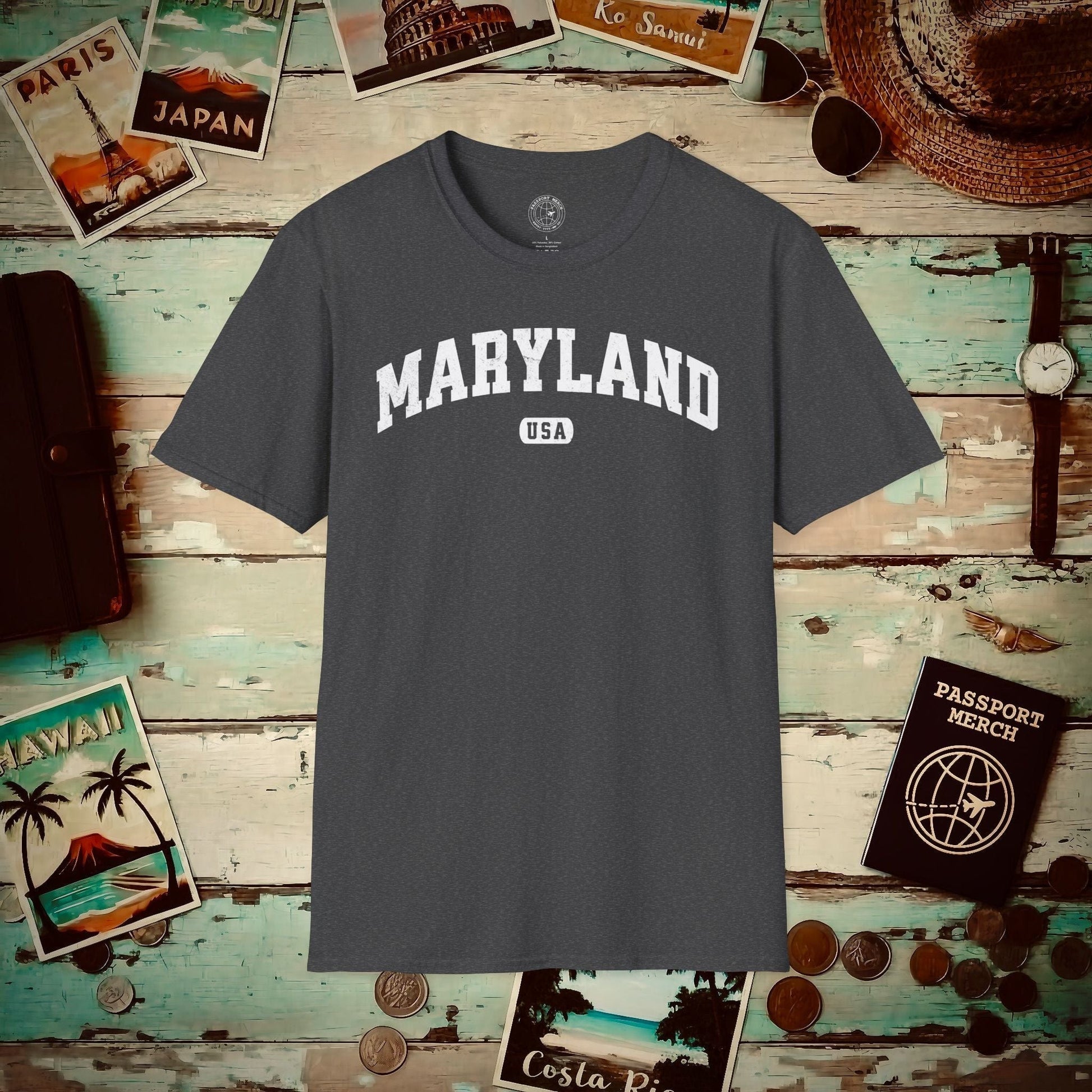Classic Athletic, Maryland (50 States Edition) T-Shirt Dark Heather / S