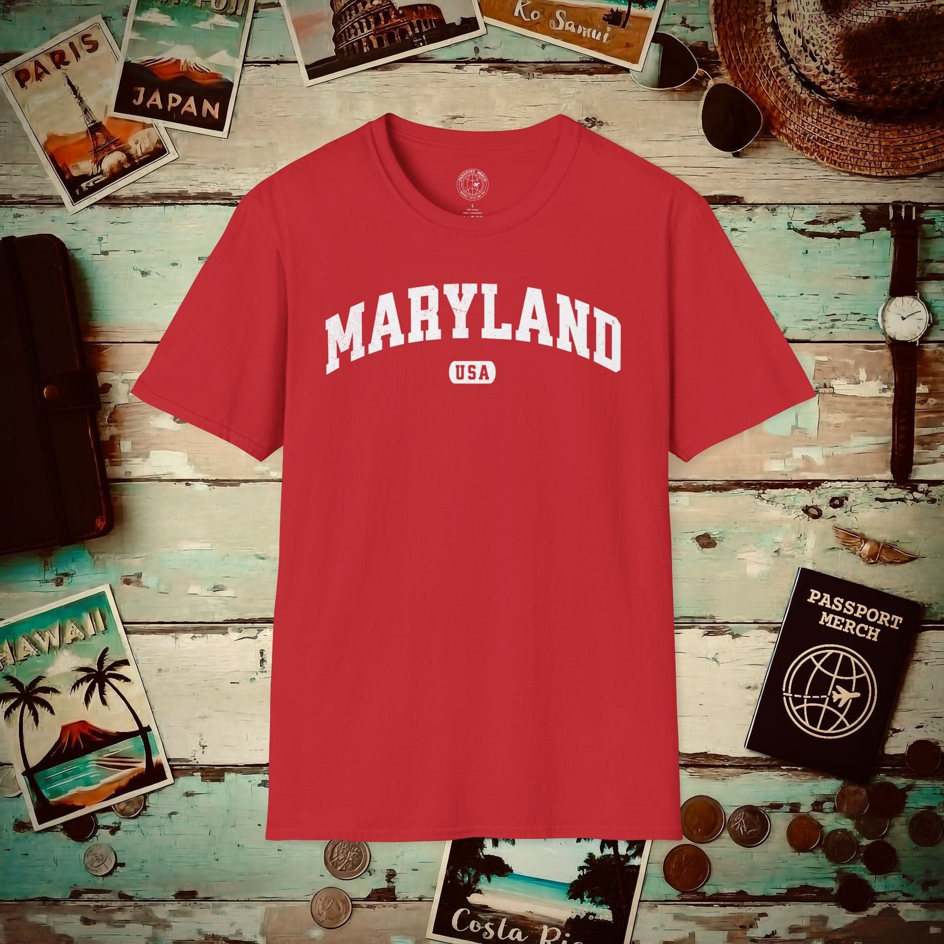 Classic Athletic, Maryland (50 States Edition) T-Shirt Red / S