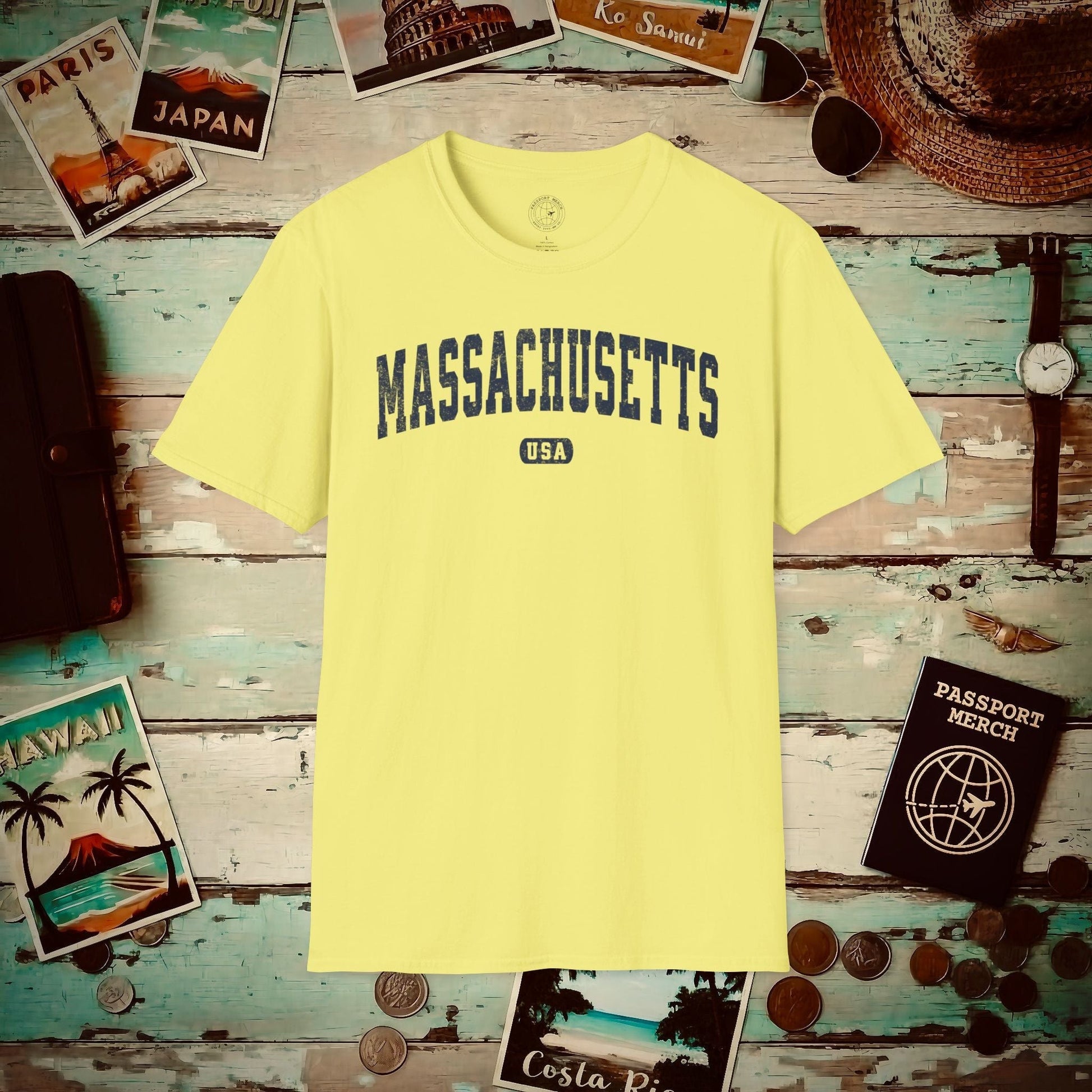 Classic Athletic, Massachusetts (50 States Edition) T-Shirt Cornsilk / S