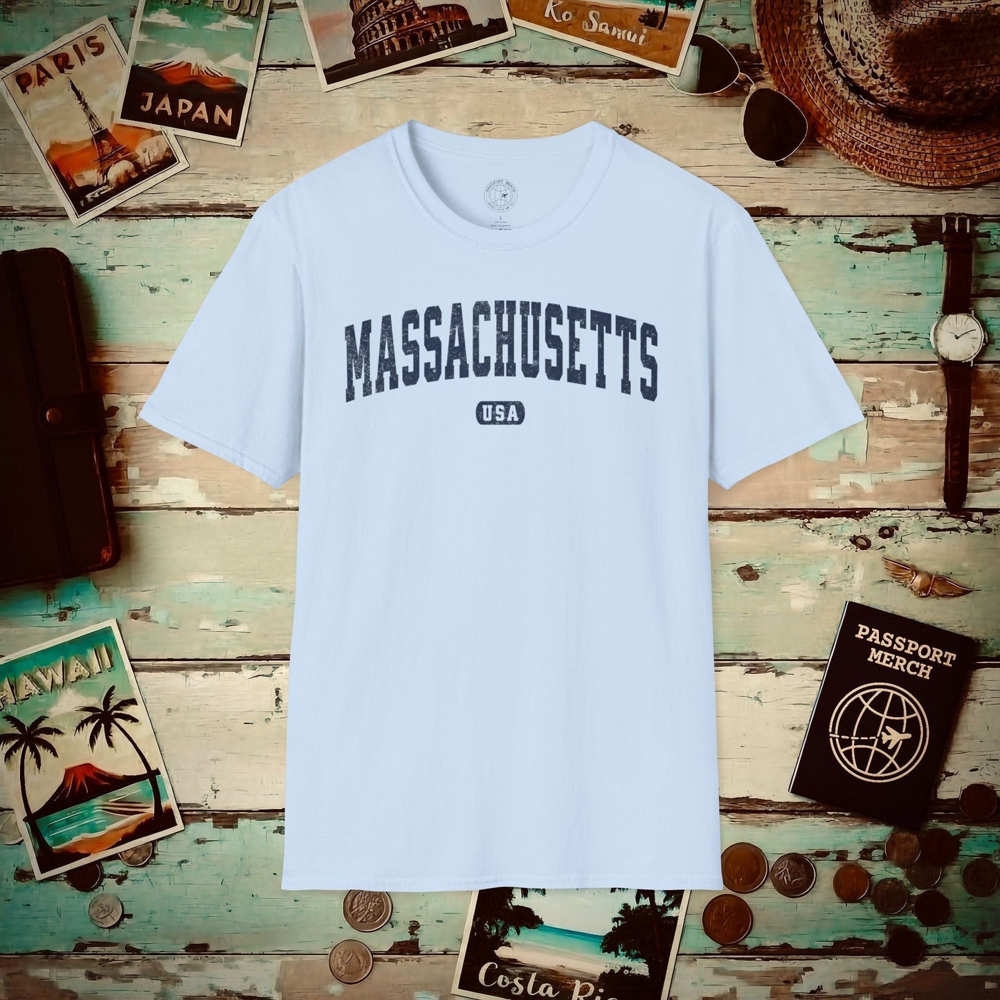 Classic Athletic, Massachusetts (50 States Edition) T-Shirt Light Blue / S