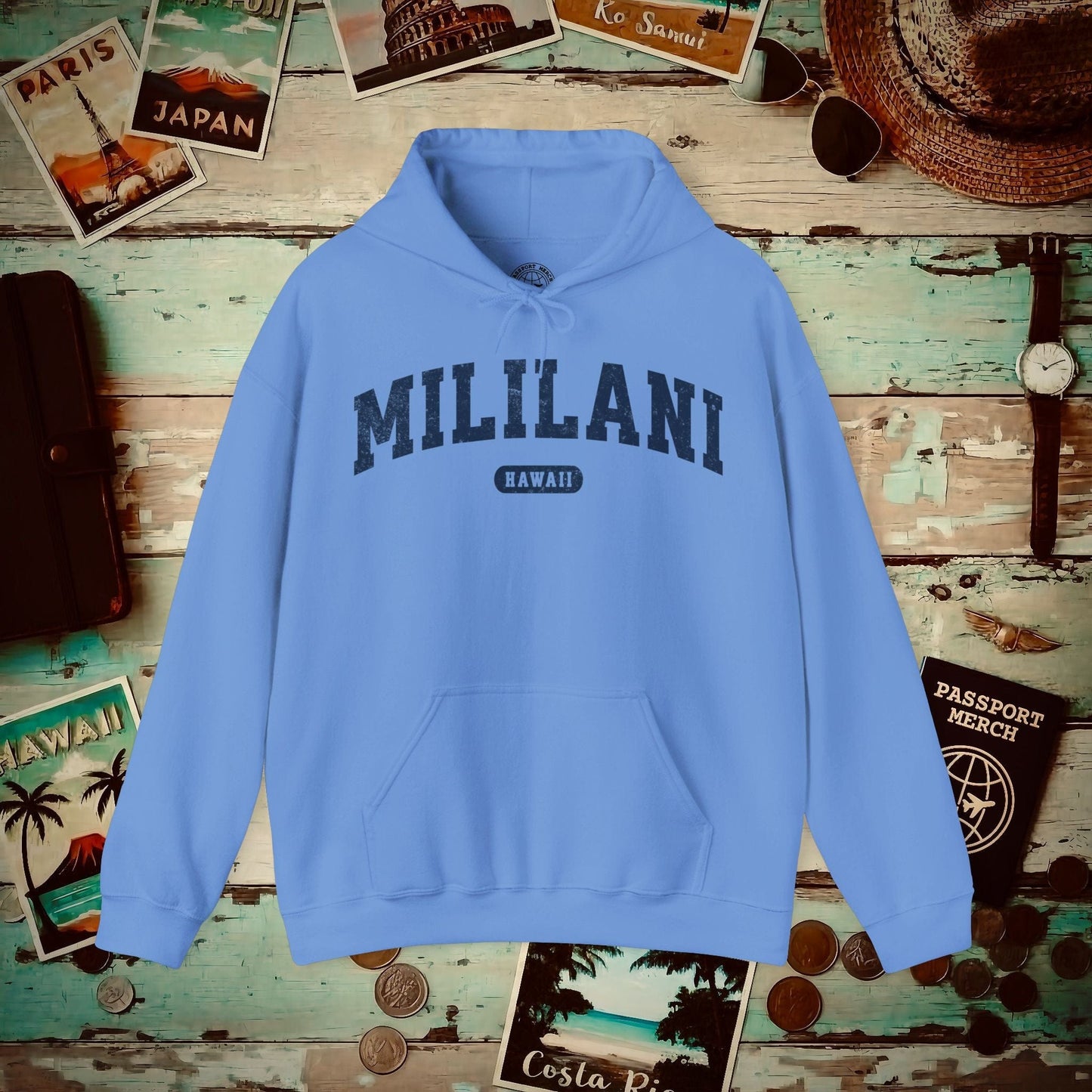 Classic Athletic, Mililani, Hawaii (Fan Service) Hoodie Carolina Blue / S