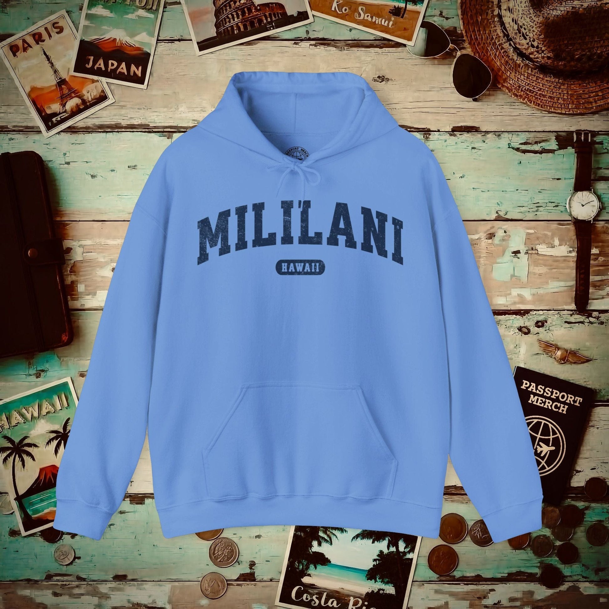 Classic Athletic, Mililani, Hawaii (Fan Service) Hoodie Carolina Blue / S