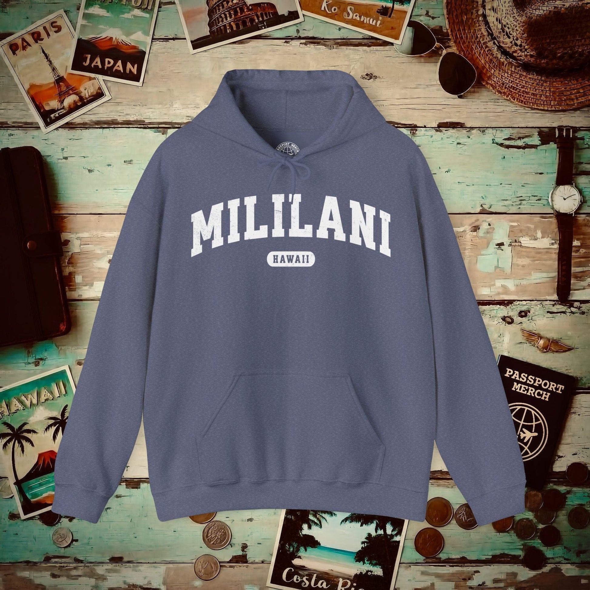 Classic Athletic, Mililani, Hawaii (Fan Service) Hoodie Heather Navy / S