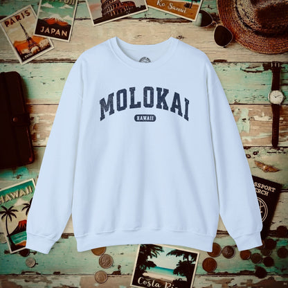 Classic Athletic, Molokai, Hawaii (Fan Service) Crewneck Light Blue / S