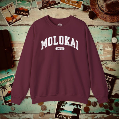 Classic Athletic, Molokai, Hawaii (Fan Service) Crewneck Maroon / S