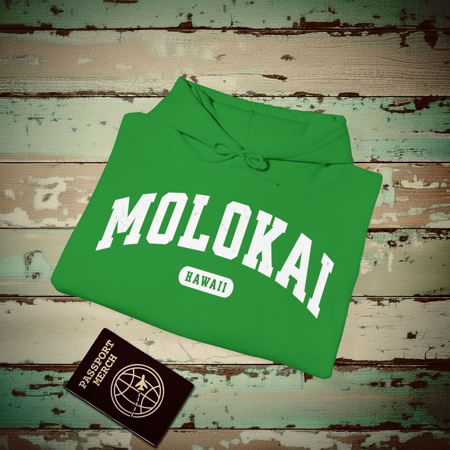 Classic Athletic, Molokai, Hawaii (Fan Service) Hoodie Irish Green / S