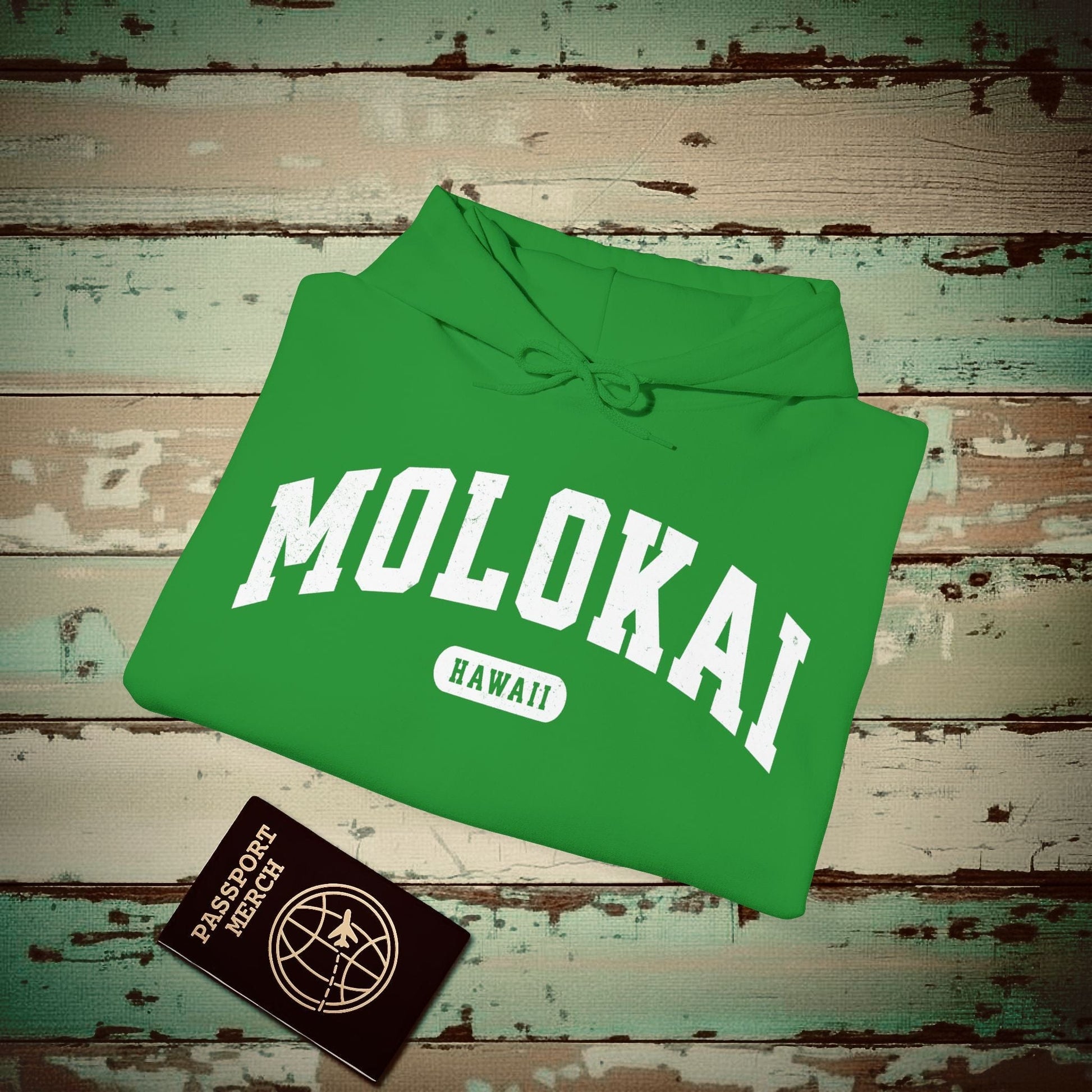 Classic Athletic, Molokai, Hawaii (Fan Service) Hoodie Irish Green / S