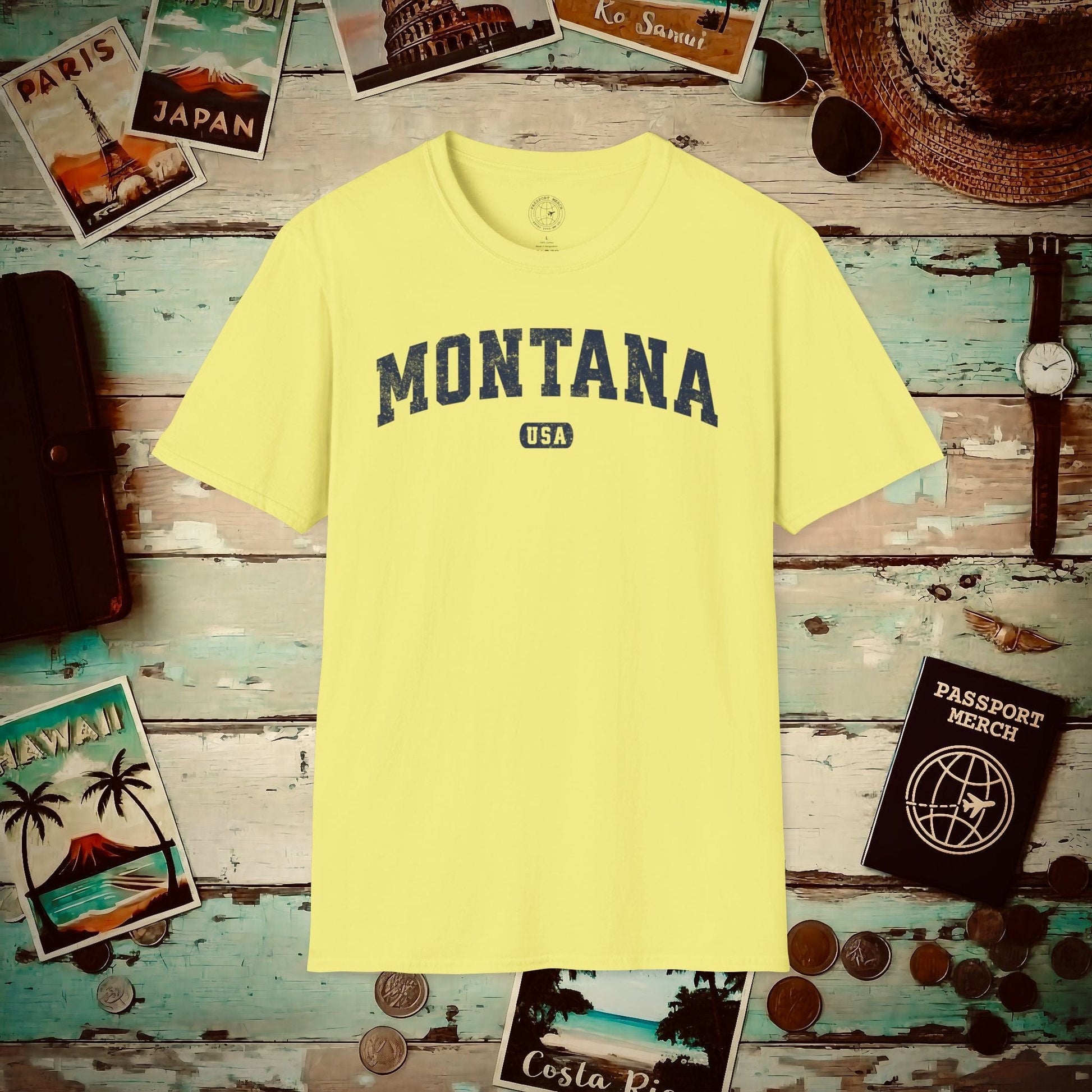 Classic Athletic, Montana (50 States Edition) T-Shirt Cornsilk / S