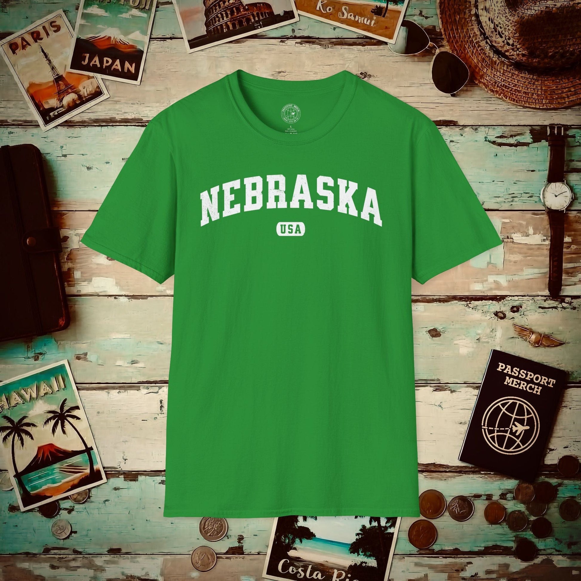 Classic Athletic, Nebraska (50 States Edition) T-Shirt Irish Green / S