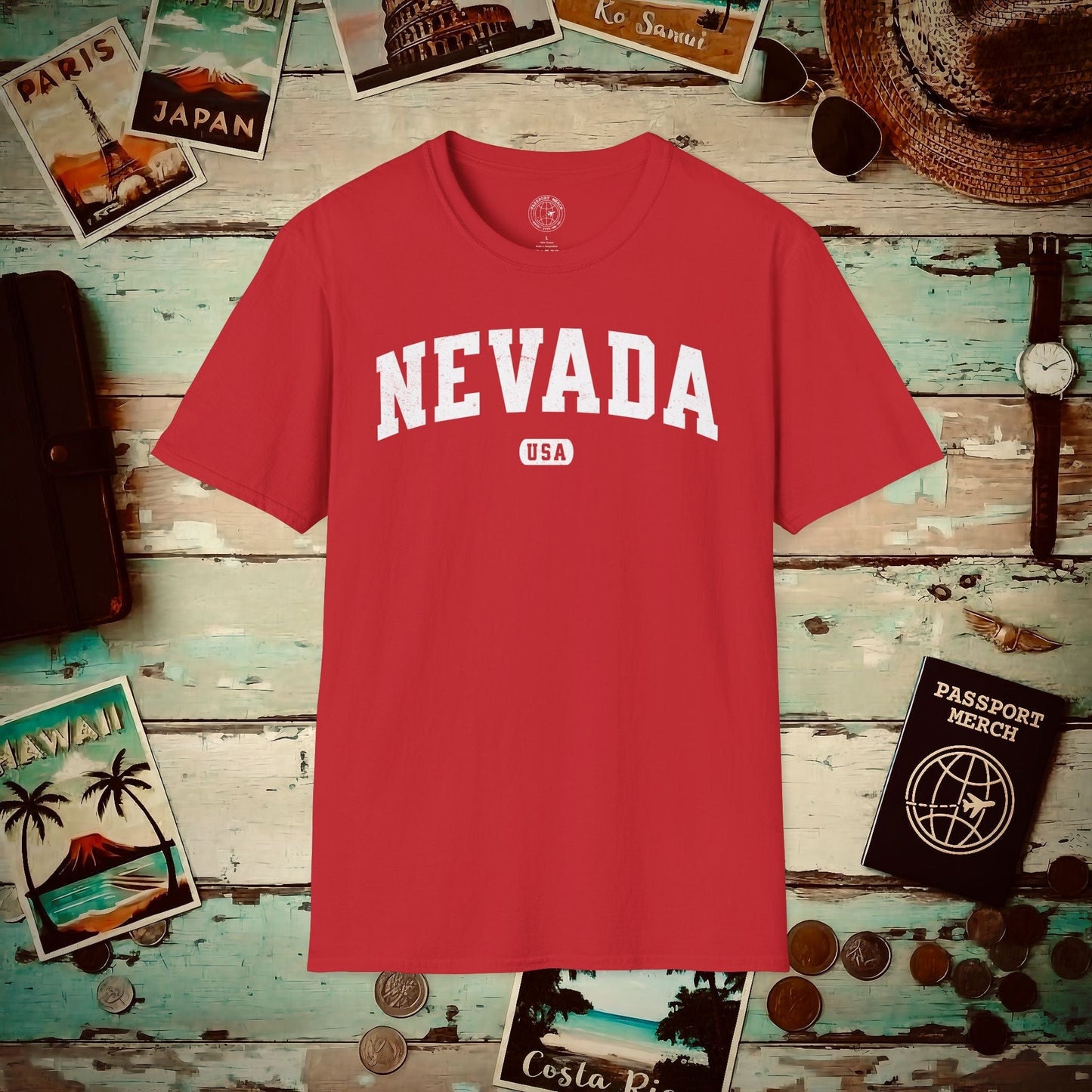 Classic Athletic, Nevada (50 States Edition) T-Shirt Red / S