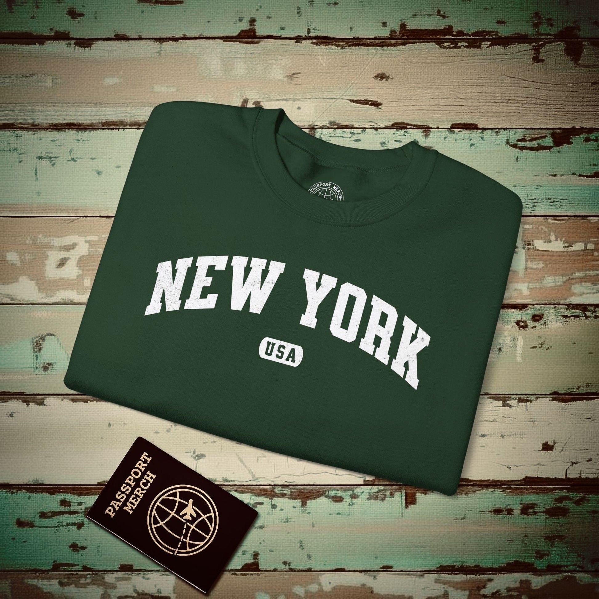 Classic Athletic, New York (50 States Edition) Crewneck Forest Green / S