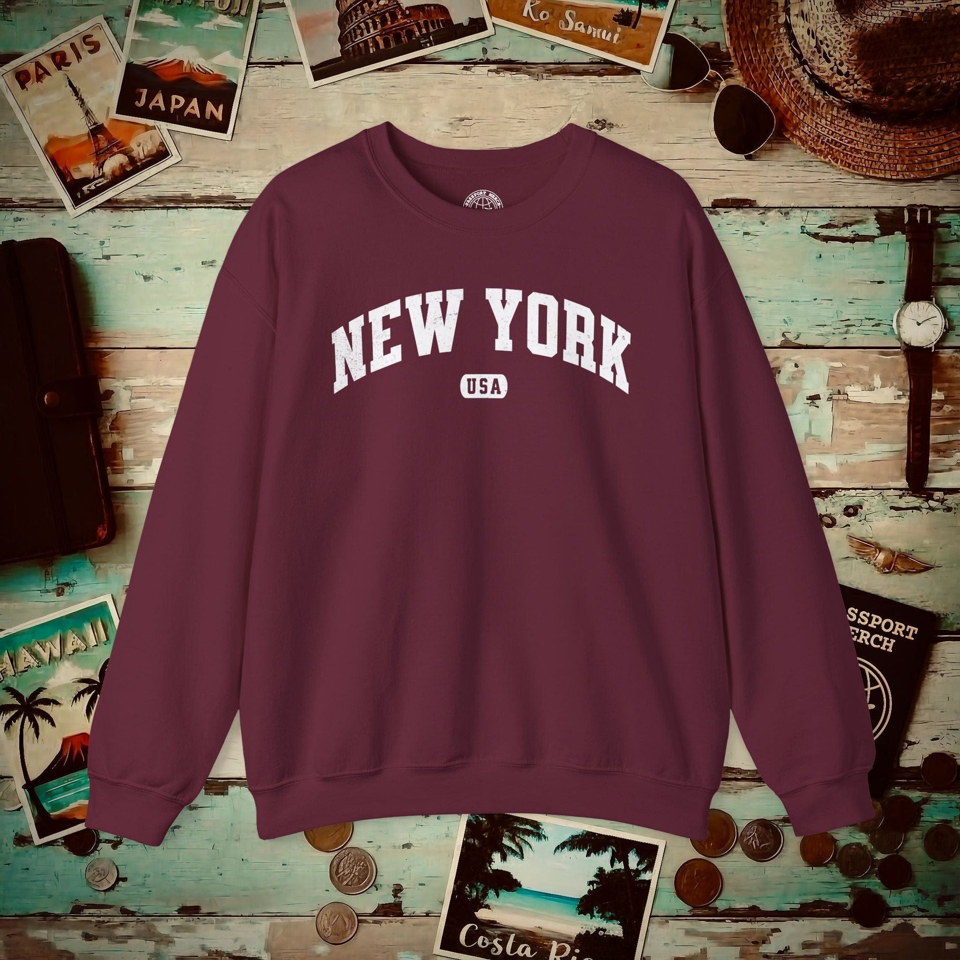 Classic Athletic, New York (50 States Edition) Crewneck Maroon / S