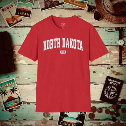 Classic Athletic, North Dakota (50 States Edition) T-Shirt Red / S