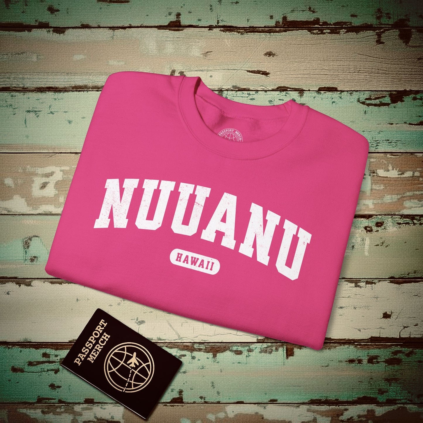 Classic Athletic, Nuuanu, Hawaii (Fan Service) Crewneck Heliconia / S