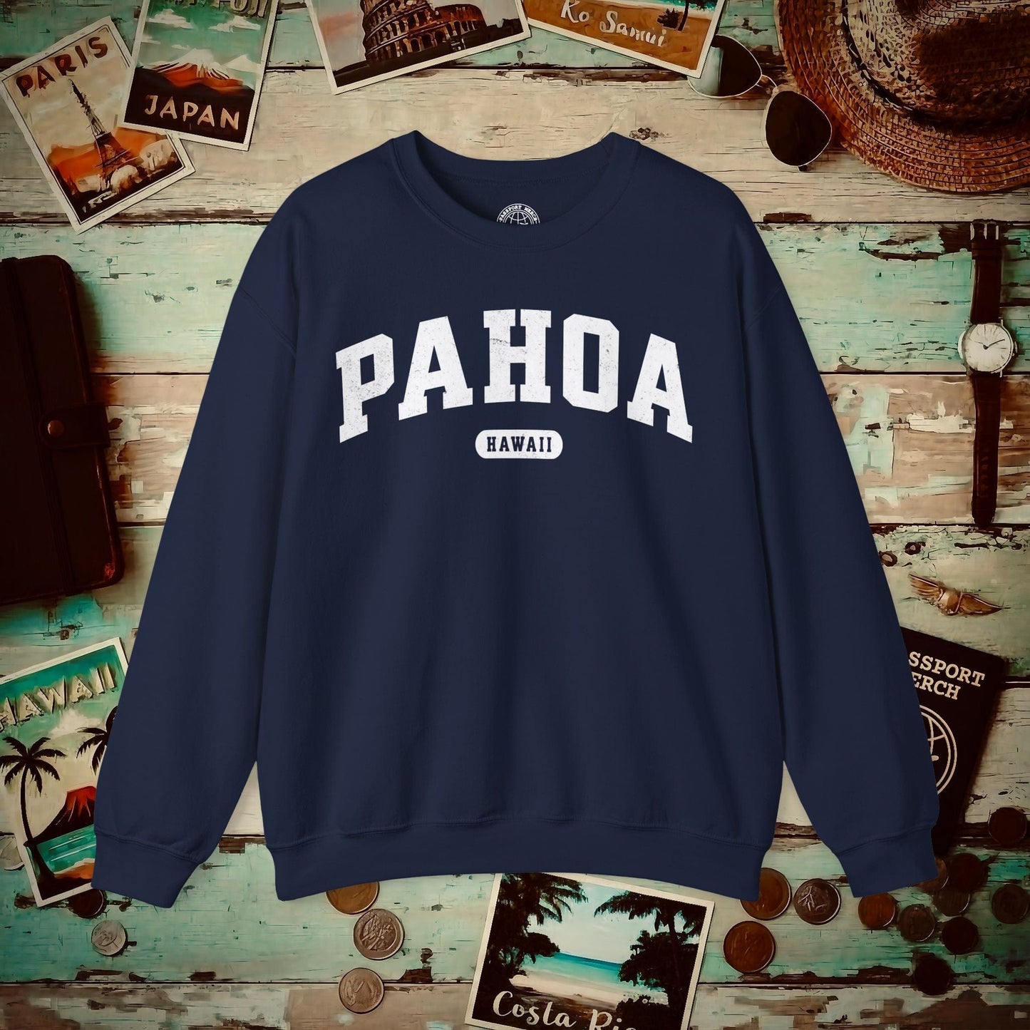 Classic Athletic, Pahoa, Hawaii (Fan Service) Crewneck Navy / S