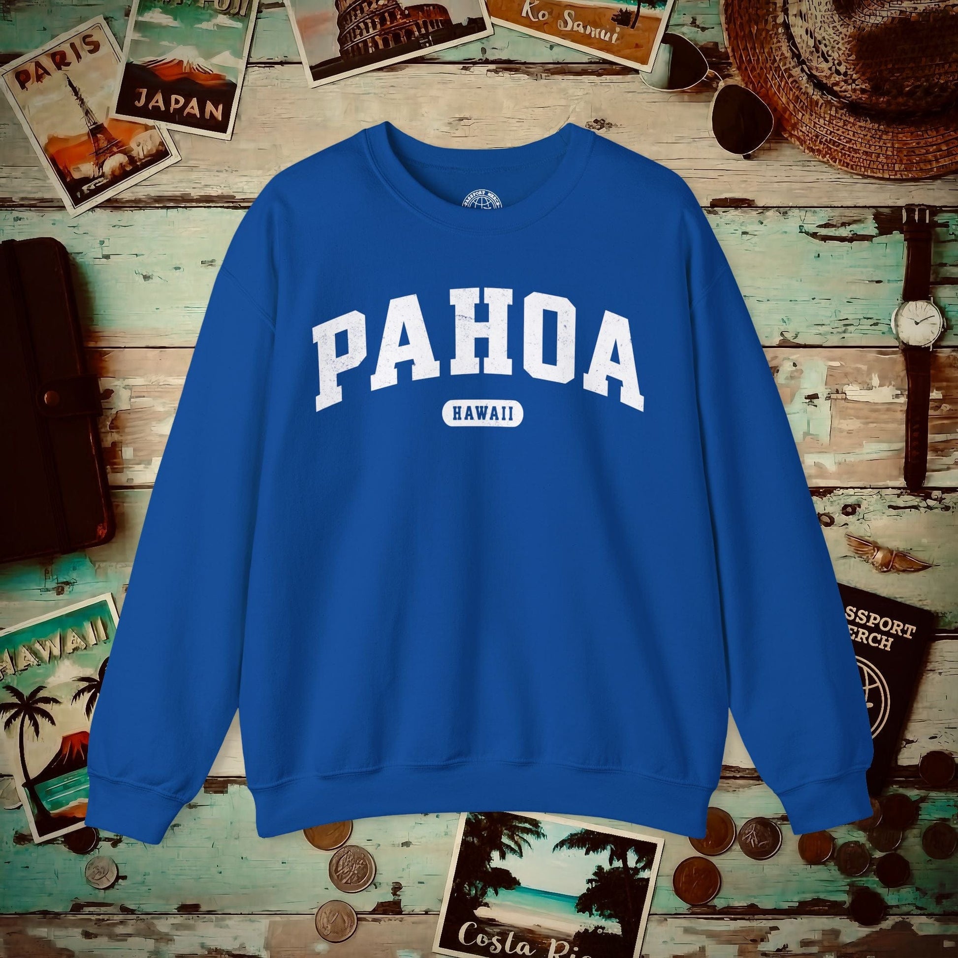 Classic Athletic, Pahoa, Hawaii (Fan Service) Crewneck Royal / S